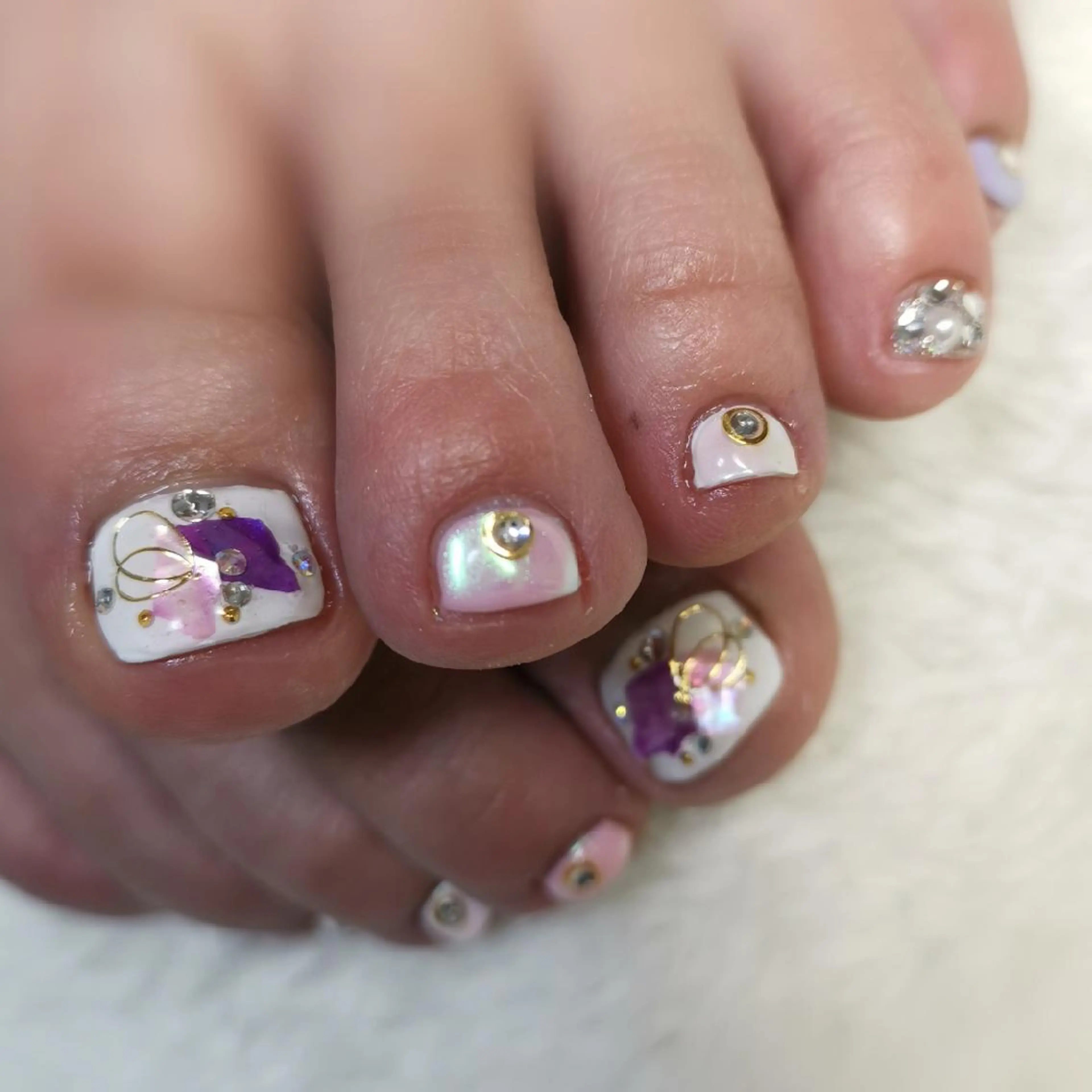 ネイル オーロラネイル フラワーネイル フットネイル reve あやののネイルデザイン