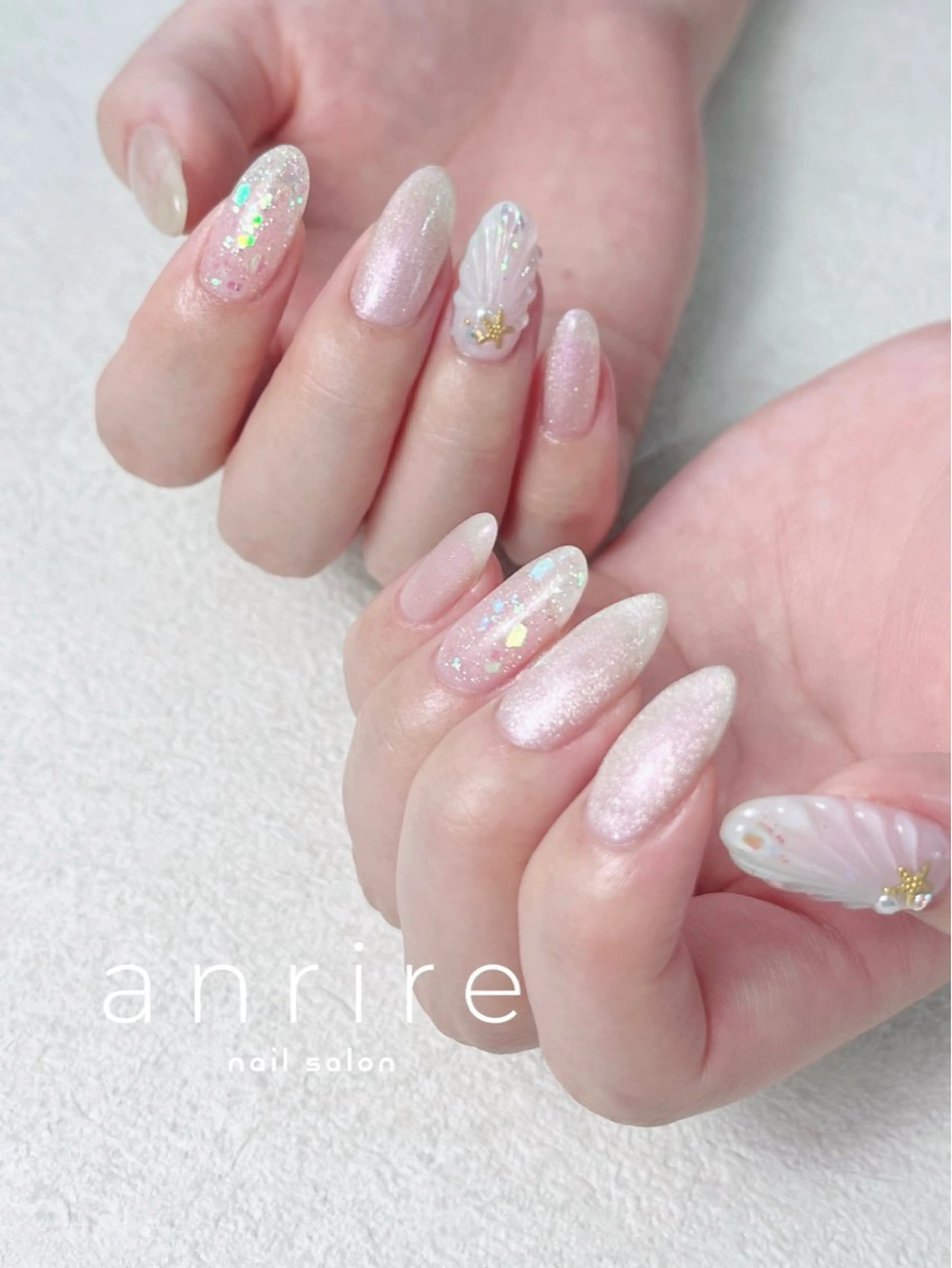 ネイル ブルー ジェルネイル キラキラネイル ラメ(グリッター) マグネットネイル ハンドネイル nail salon anrire〜アンリール〜所属・nailsalon anrireのネイルデザイン
