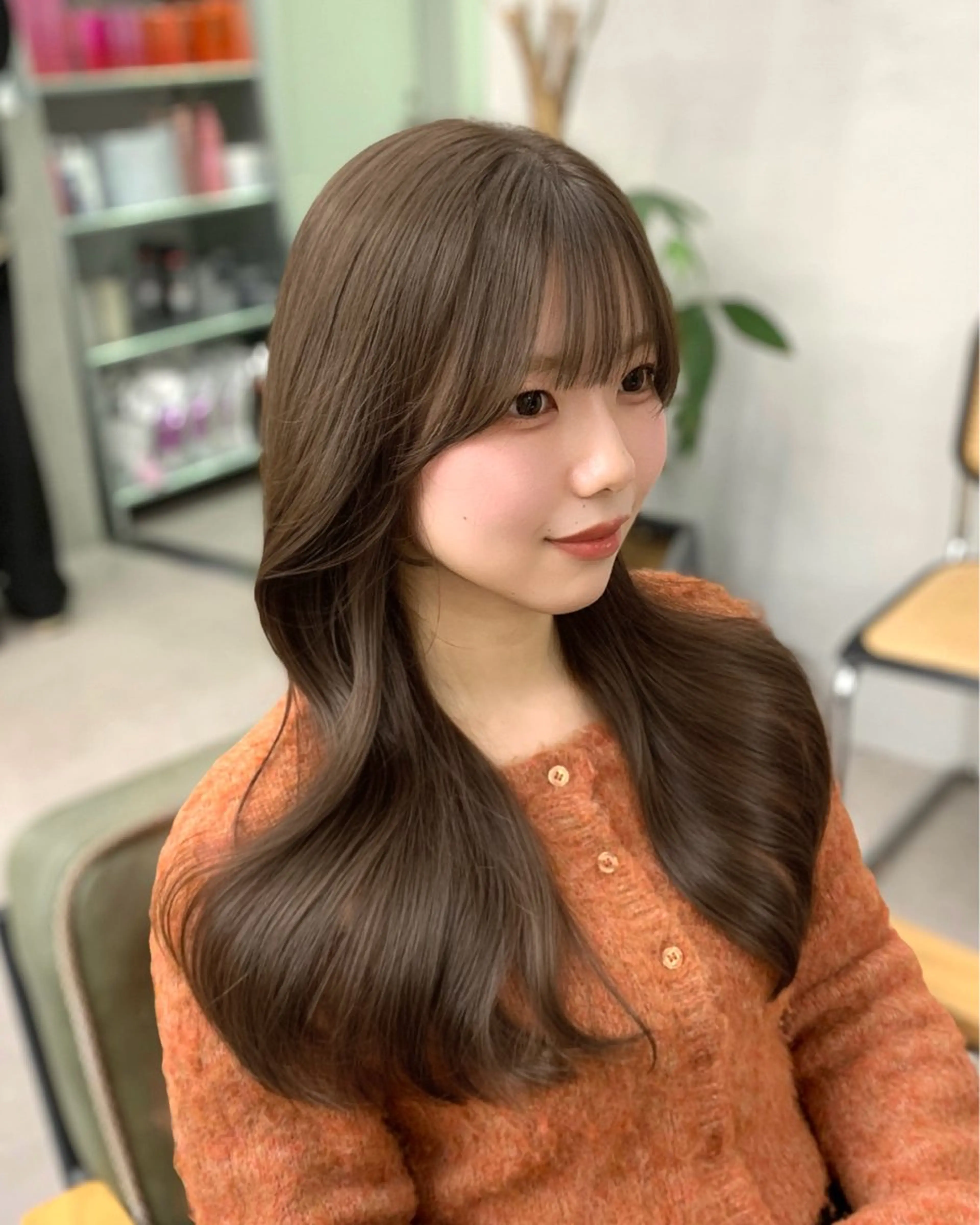 ロング カット ヘアカラー トリートメント 🎀韓国風顔周り× 透明感/梅田/アリサのヘアスタイル