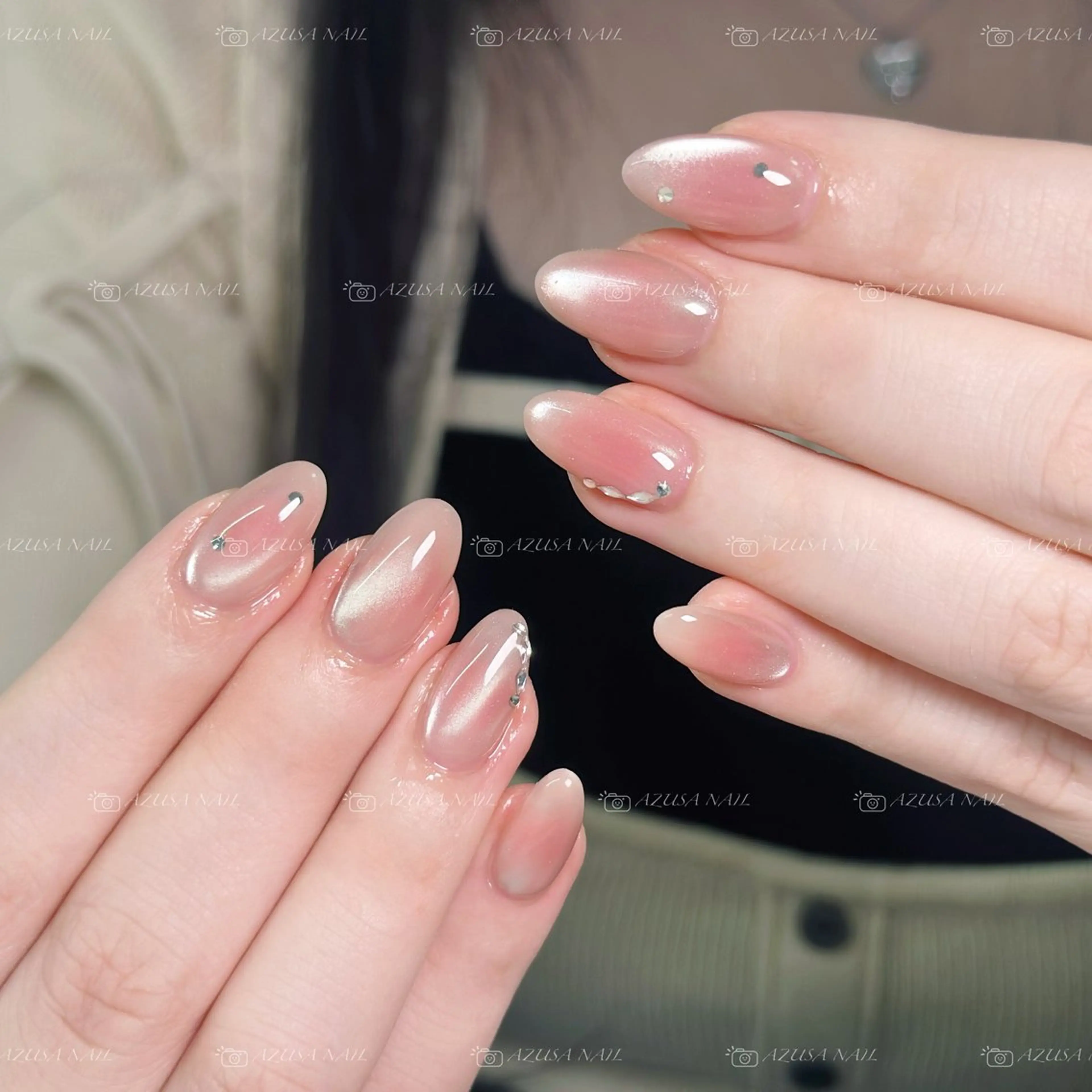 ネイル チークネイル フラッシュネイル フレンチネイル 氷ネイル・うるうるネイル マグネットネイル ハンドネイル 🧸自宅ネイル あずさのネイルデザイン