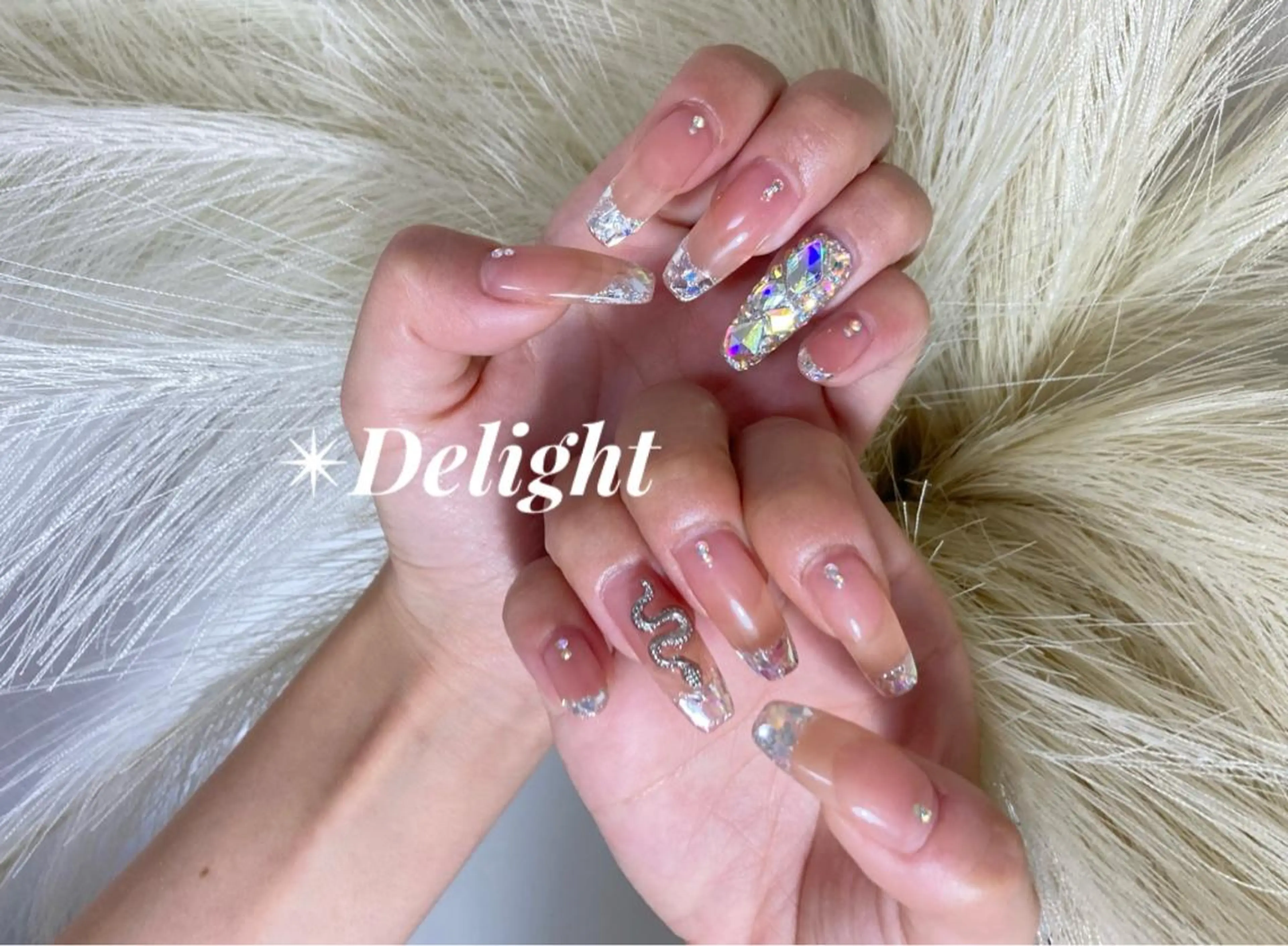 ロング ネイル スカルプネイル ハンドネイル ✴︎ Delightのネイルデザイン