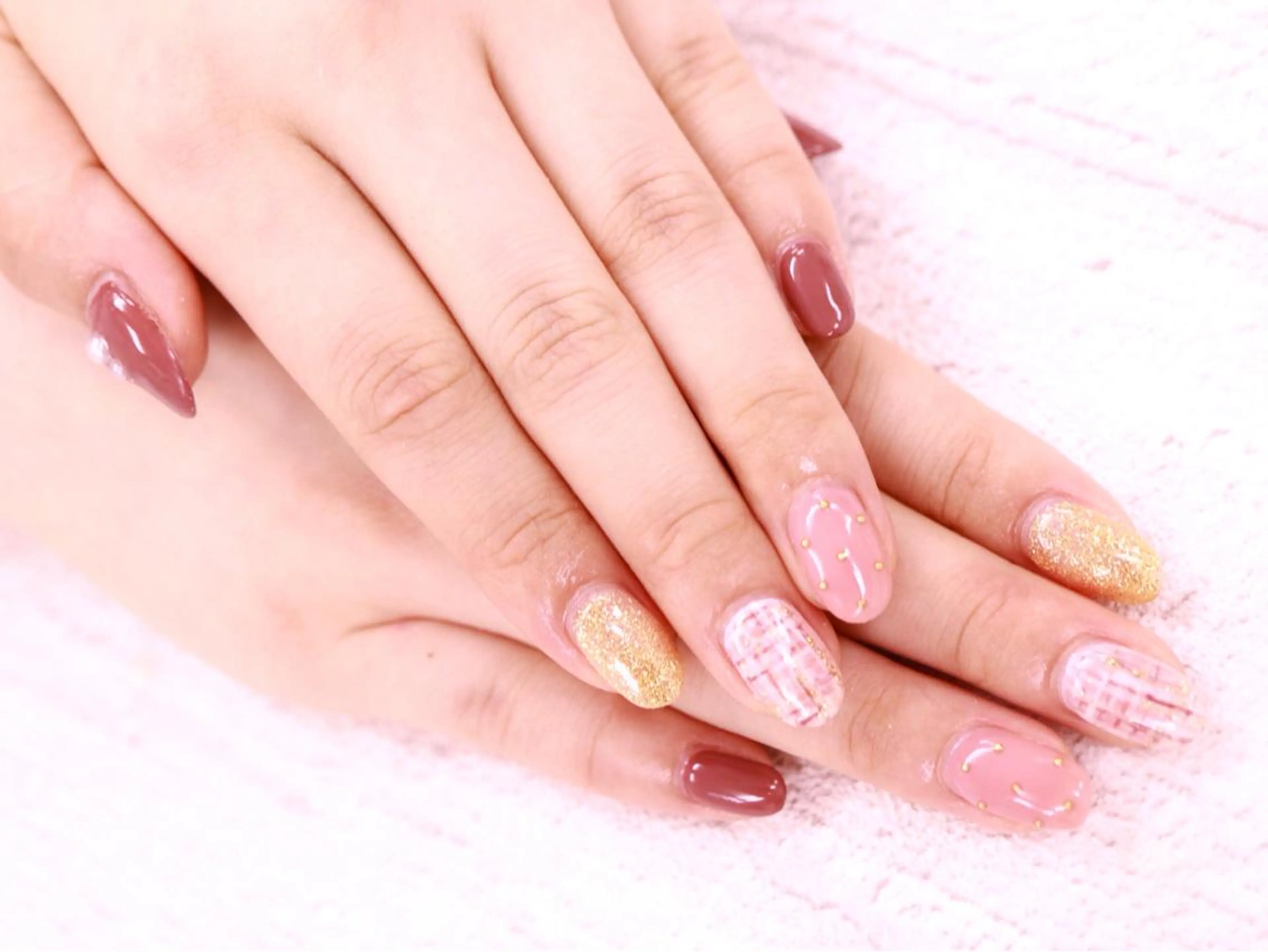 ネイル ドット ツイードネイル Dolce.Nail 柏店のネイルデザイン