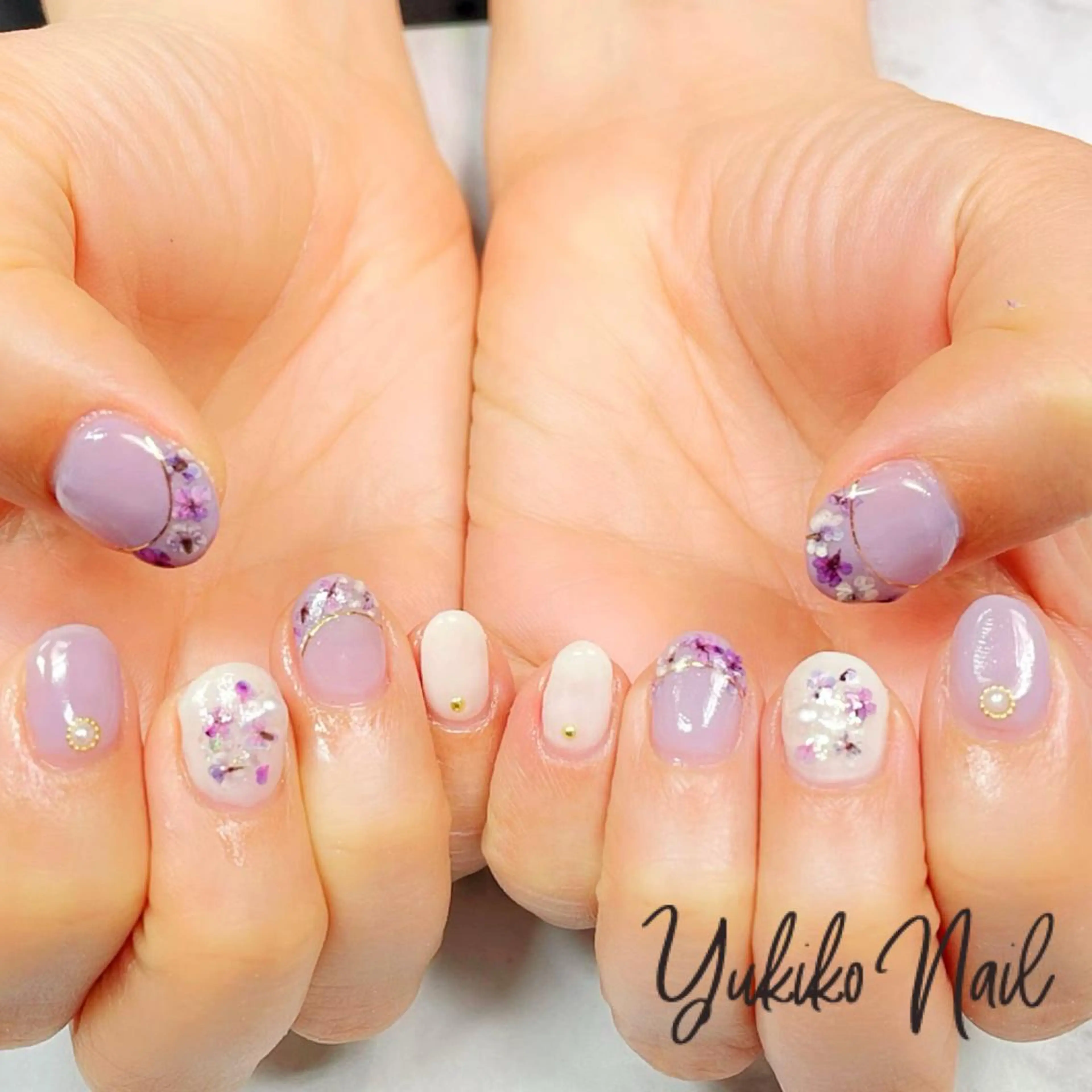 ネイル フレンチネイル 春ネイル ハンドネイル ユキコ ネイルのネイルデザイン