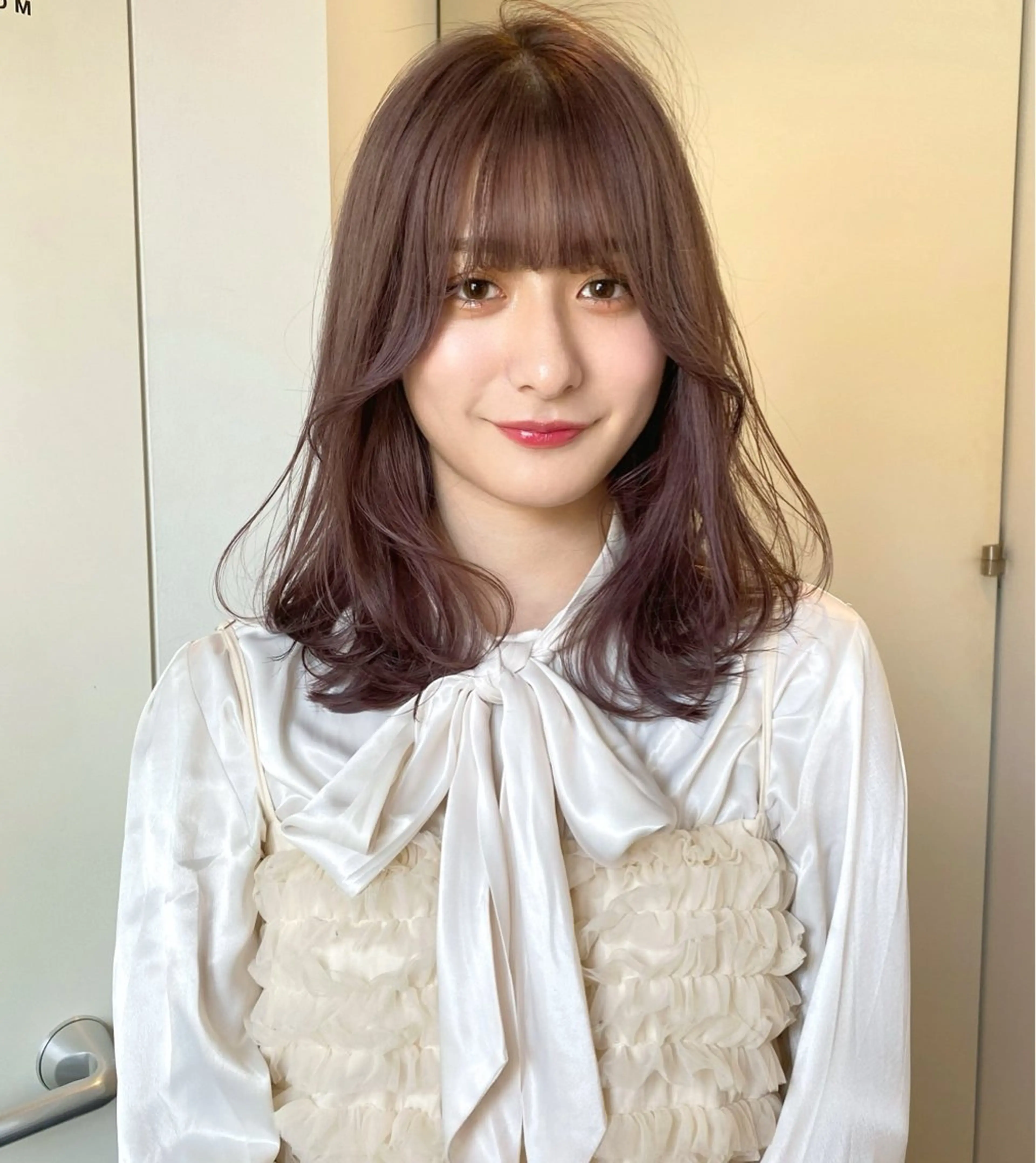 カラー ベージュカラー ブリーチ 透明感カラー ラベンダーカラー ラベンダーグレー ヘアカラー mizuki/ピンク ベージュ.レイヤーのヘアスタイル
