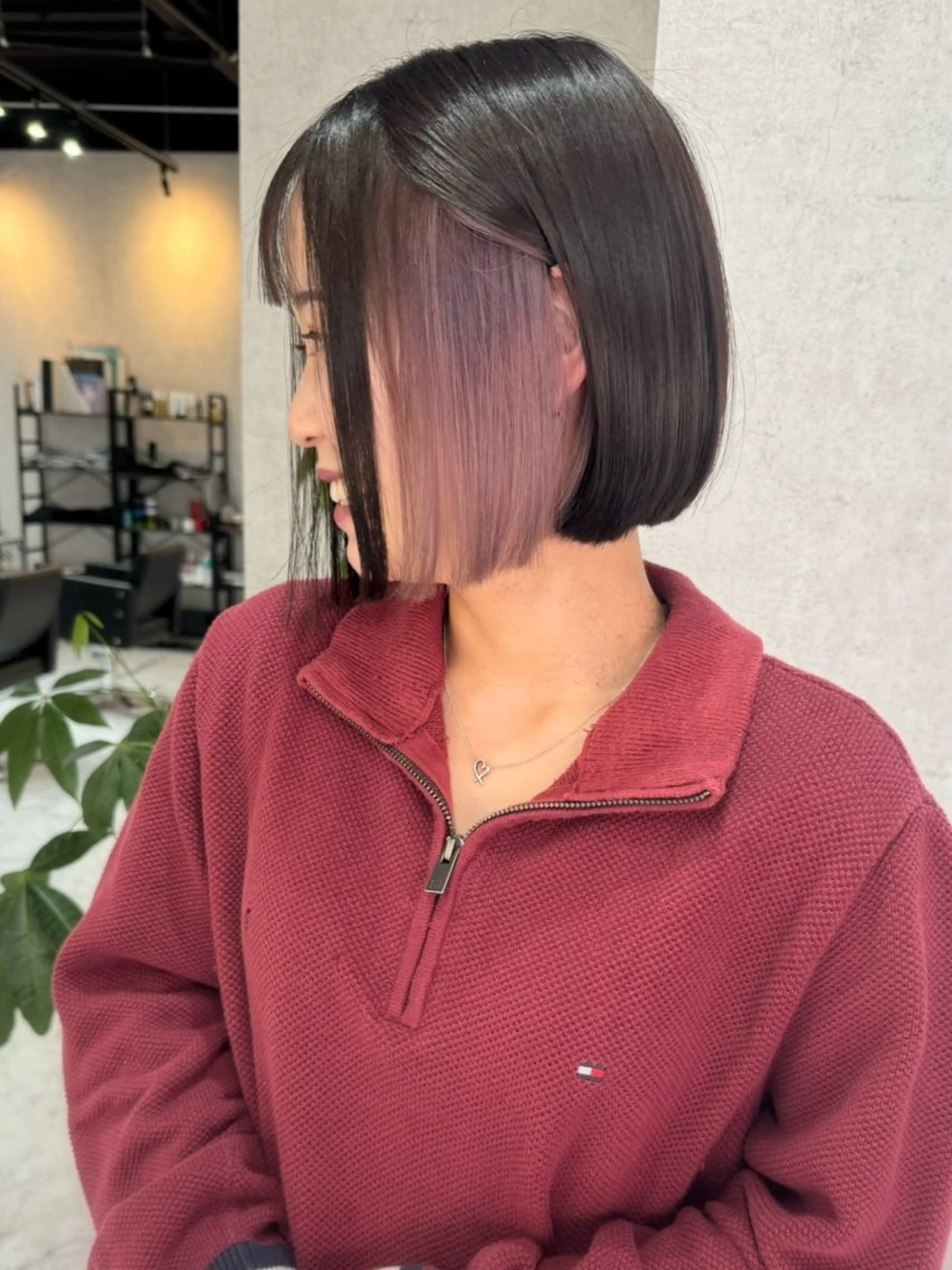 ショート カラー ヘアアレンジ ショートボブ バレイヤージュ ブリーチ ケアブリーチ デザインカラー アンドウ ユウ/ レイヤーカット/韓国のヘアスタイル