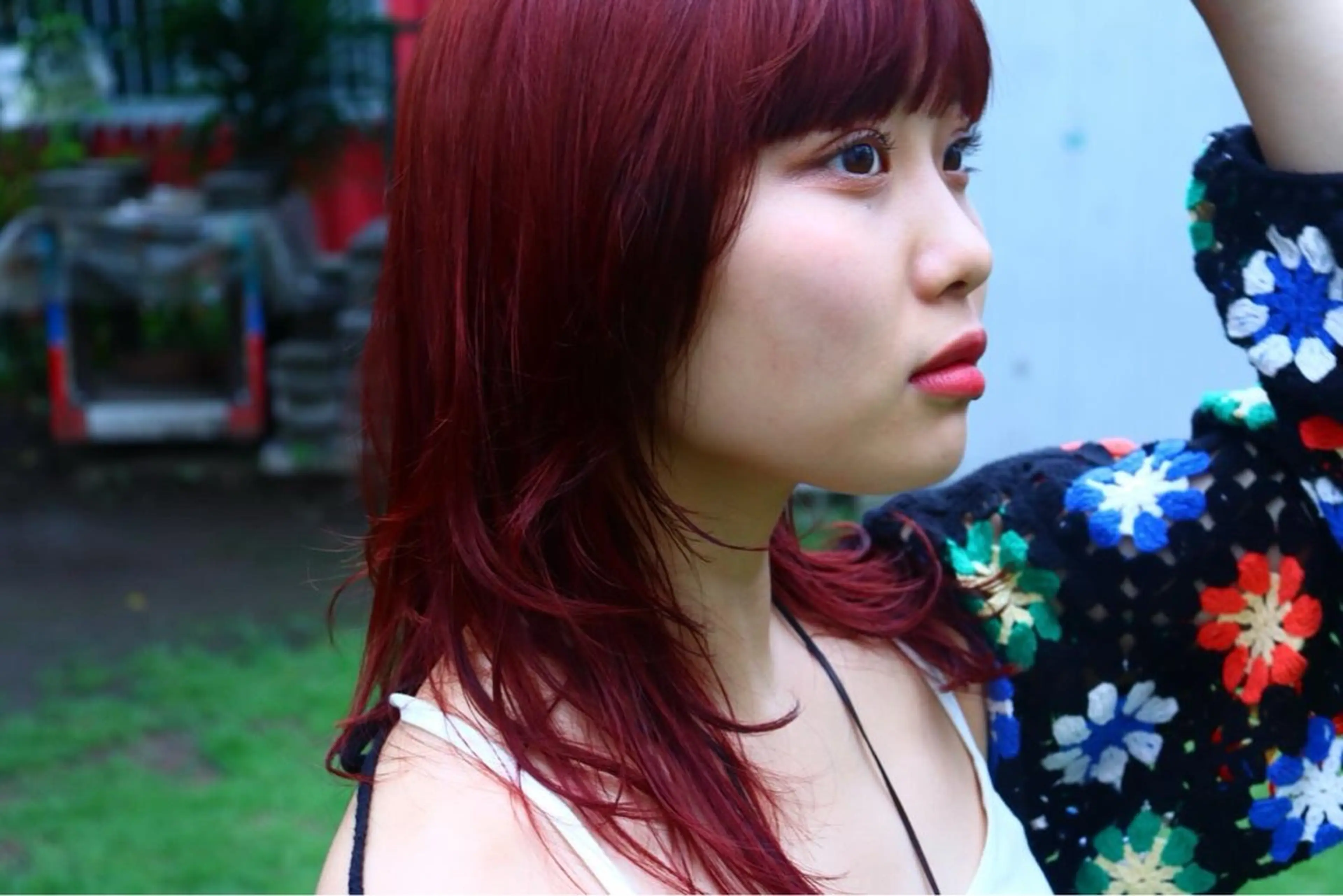 ミディアム ヘアカラー 足立 悠輔のヘアスタイル