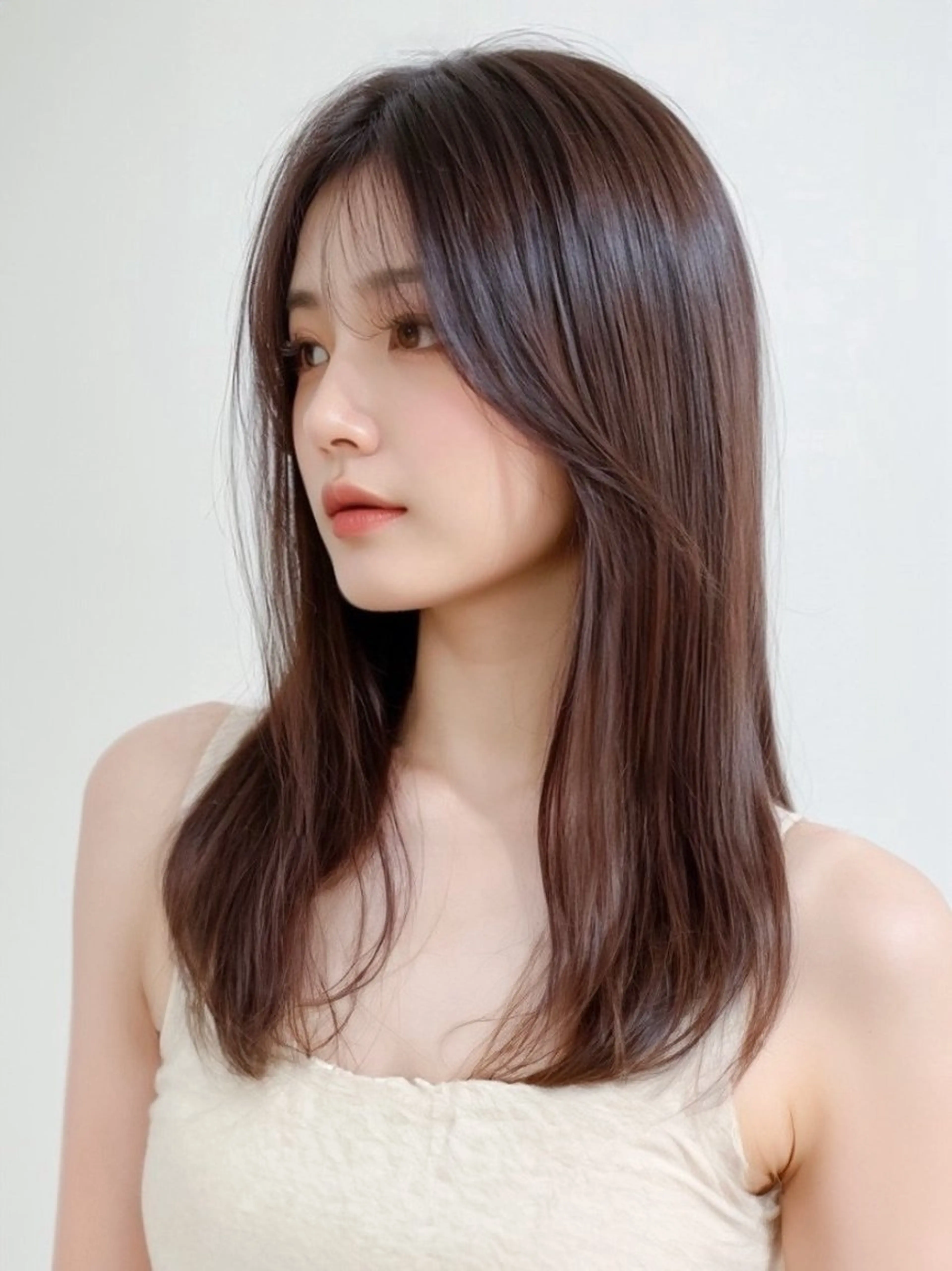 ロング レイヤーカット カット ヘアカラー トリートメント 韓国ヘア/レイヤー/ 前髪/髪質改善/石川のヘアスタイル