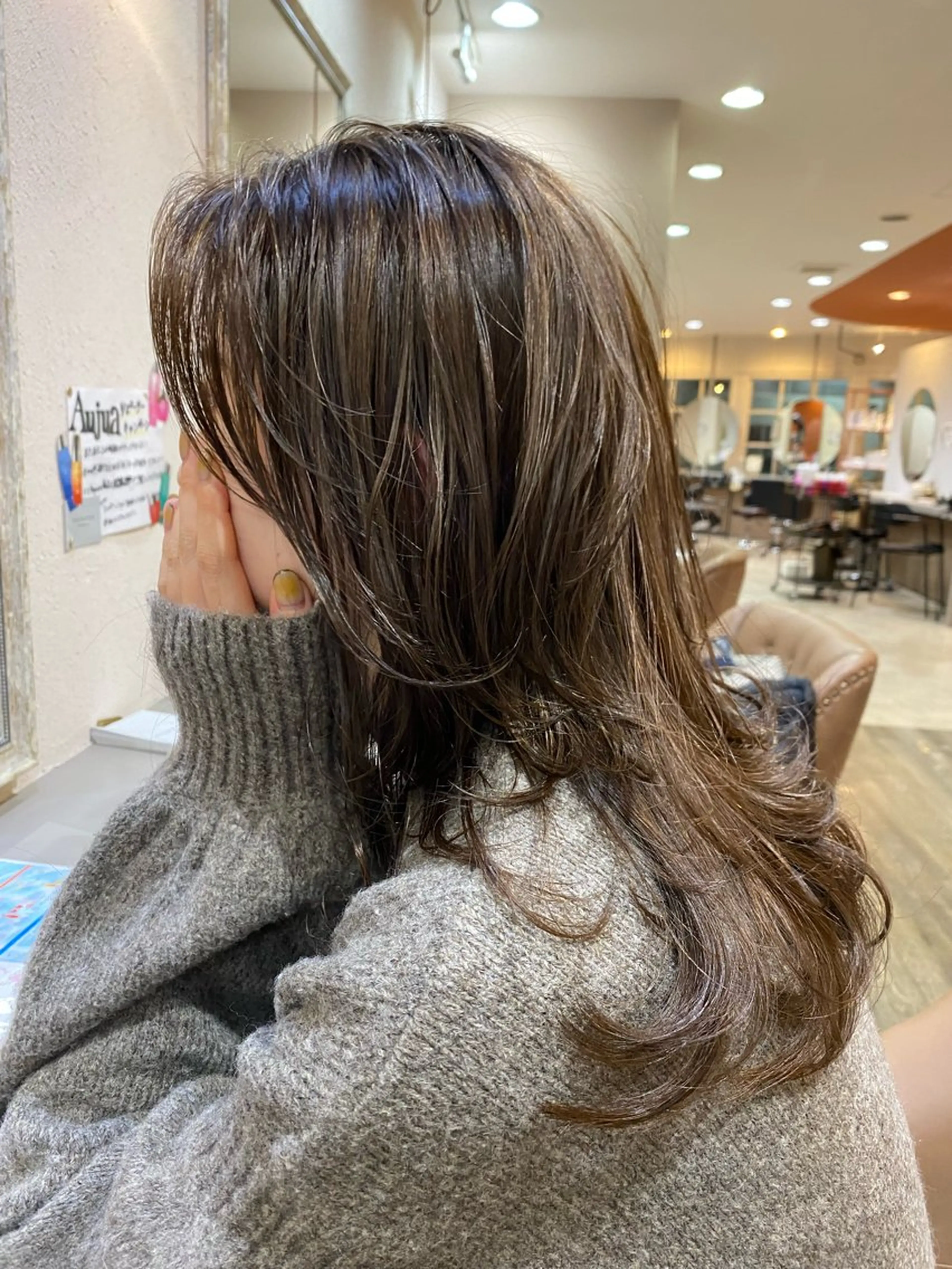 ミディアム カット ヘアカラー 原田 英治のヘアスタイル