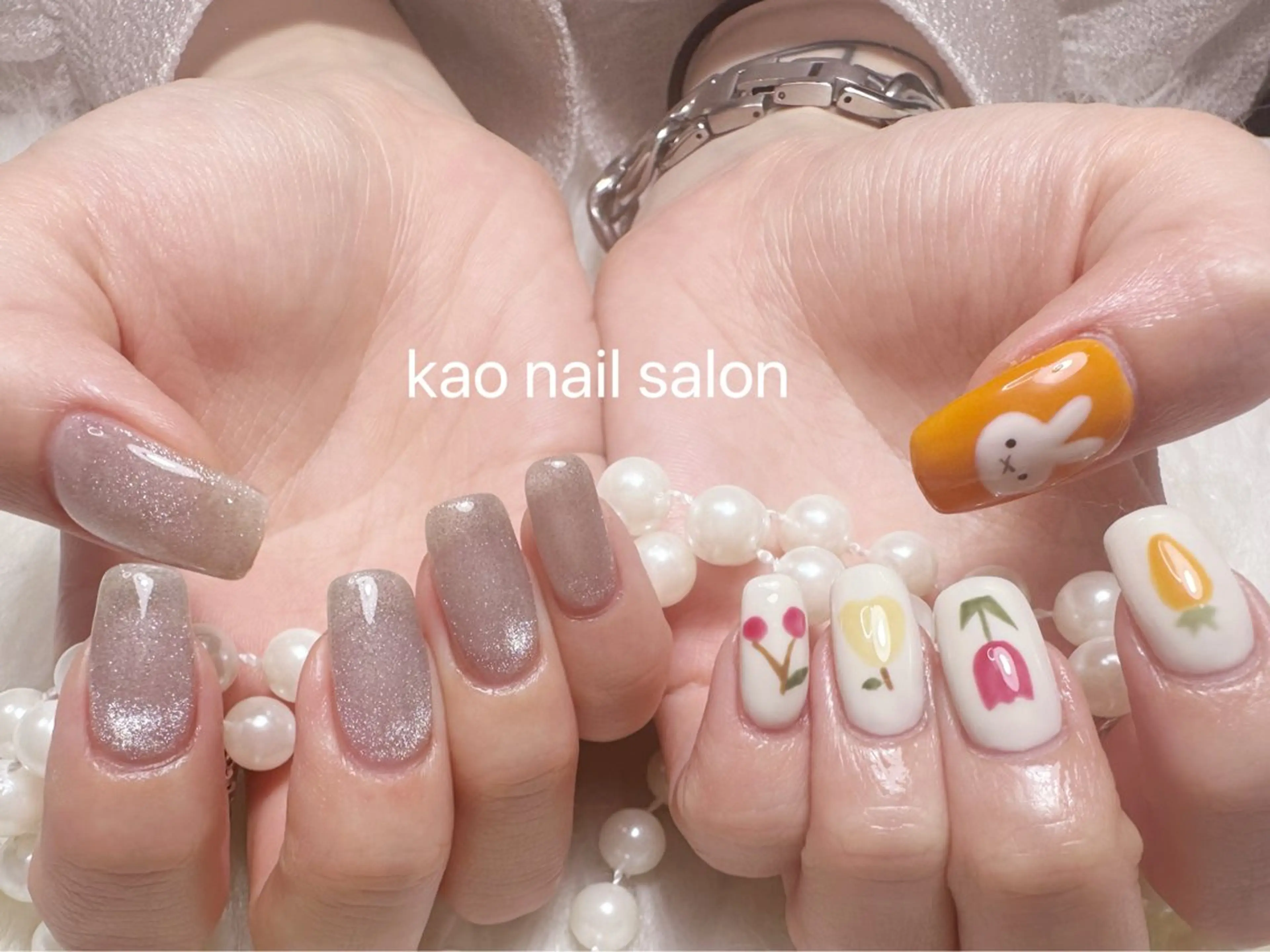 ネイル ハンドネイル kao nail マグネット/長さだしのネイルデザイン