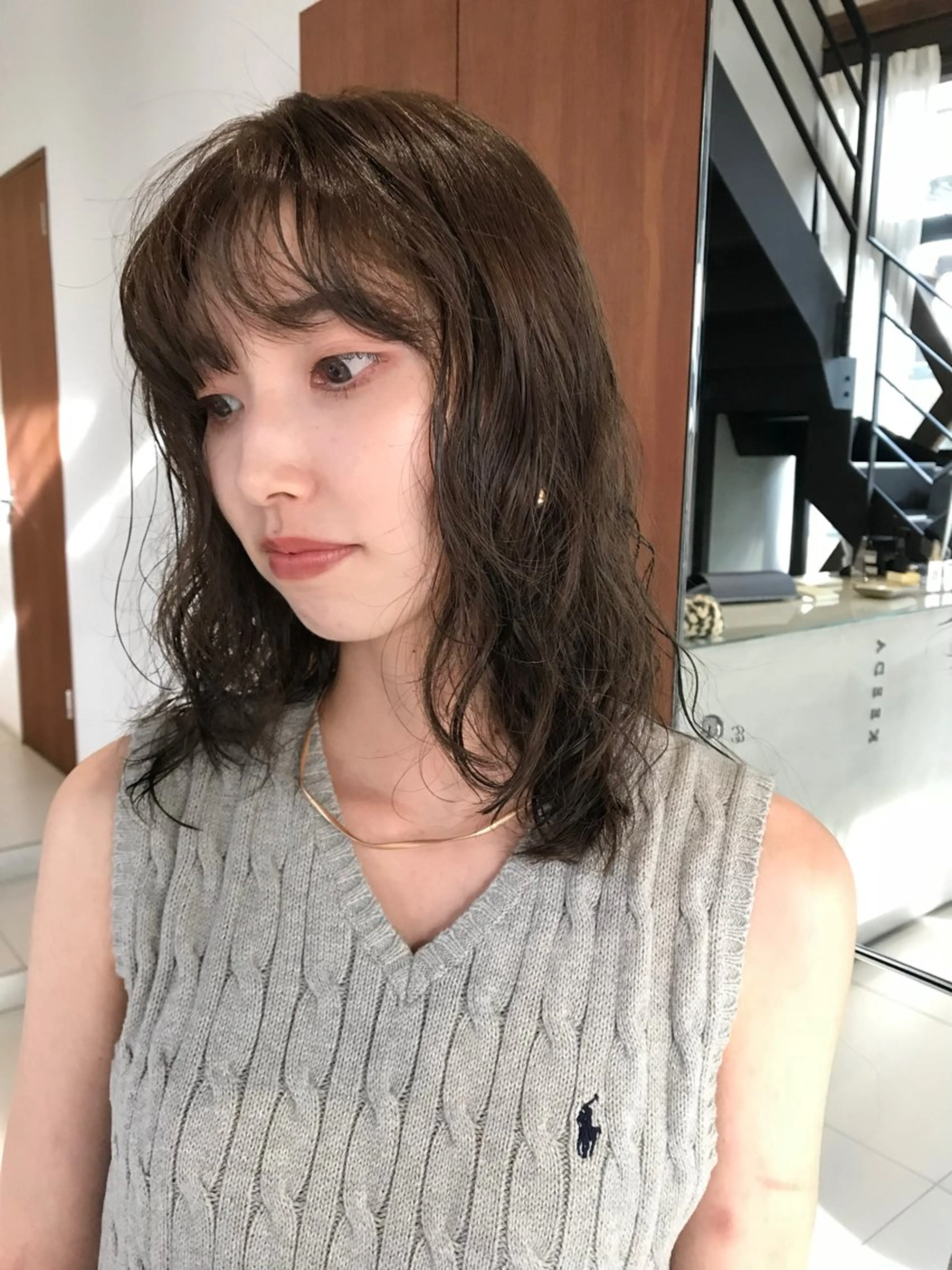 カラー ベージュカラー オリーブベージュ hina KEEDAのヘアスタイル