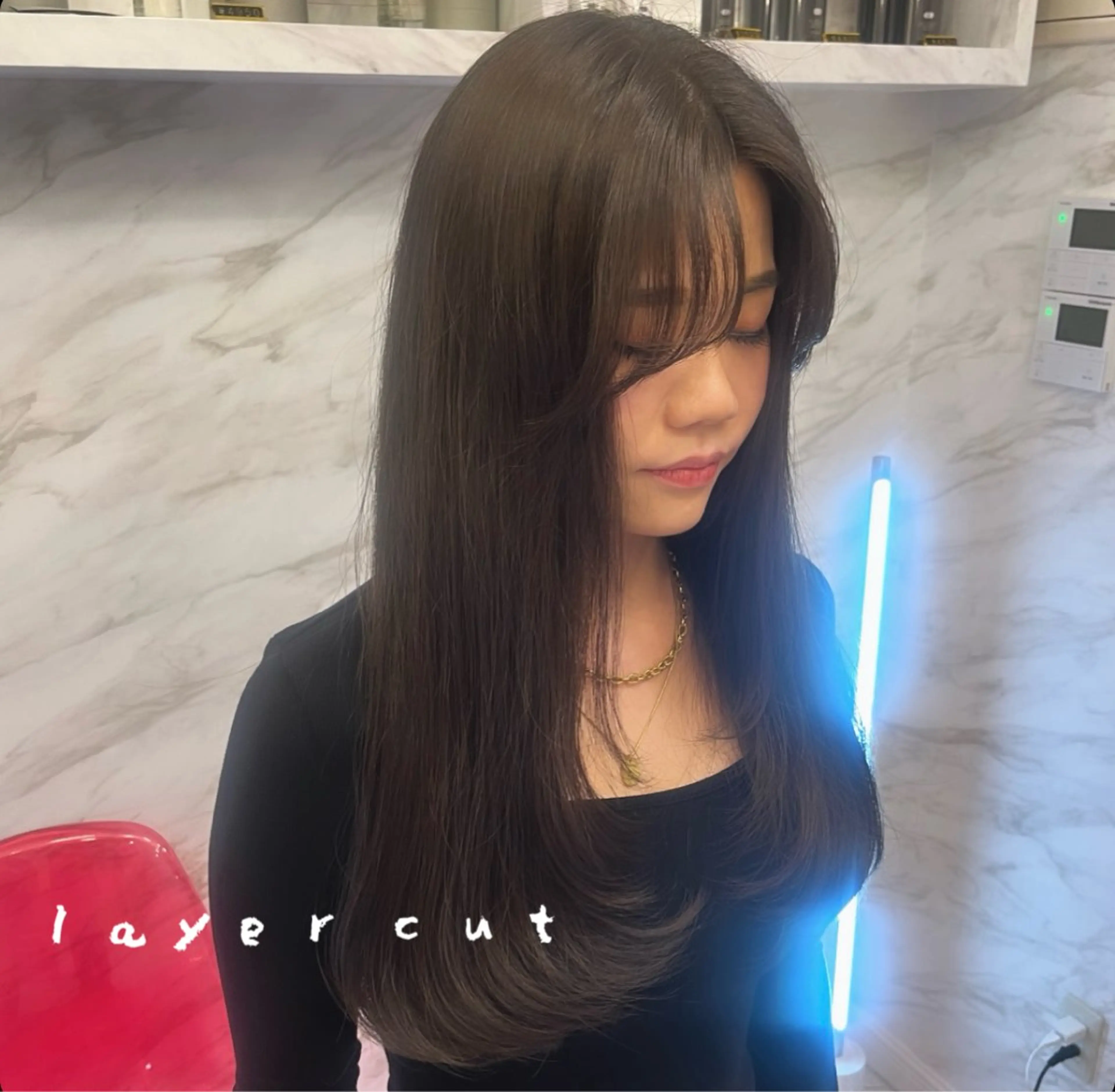ロング 韓国🎀レイヤー/艶 髪/縮毛矯正/ユリナのヘアスタイル