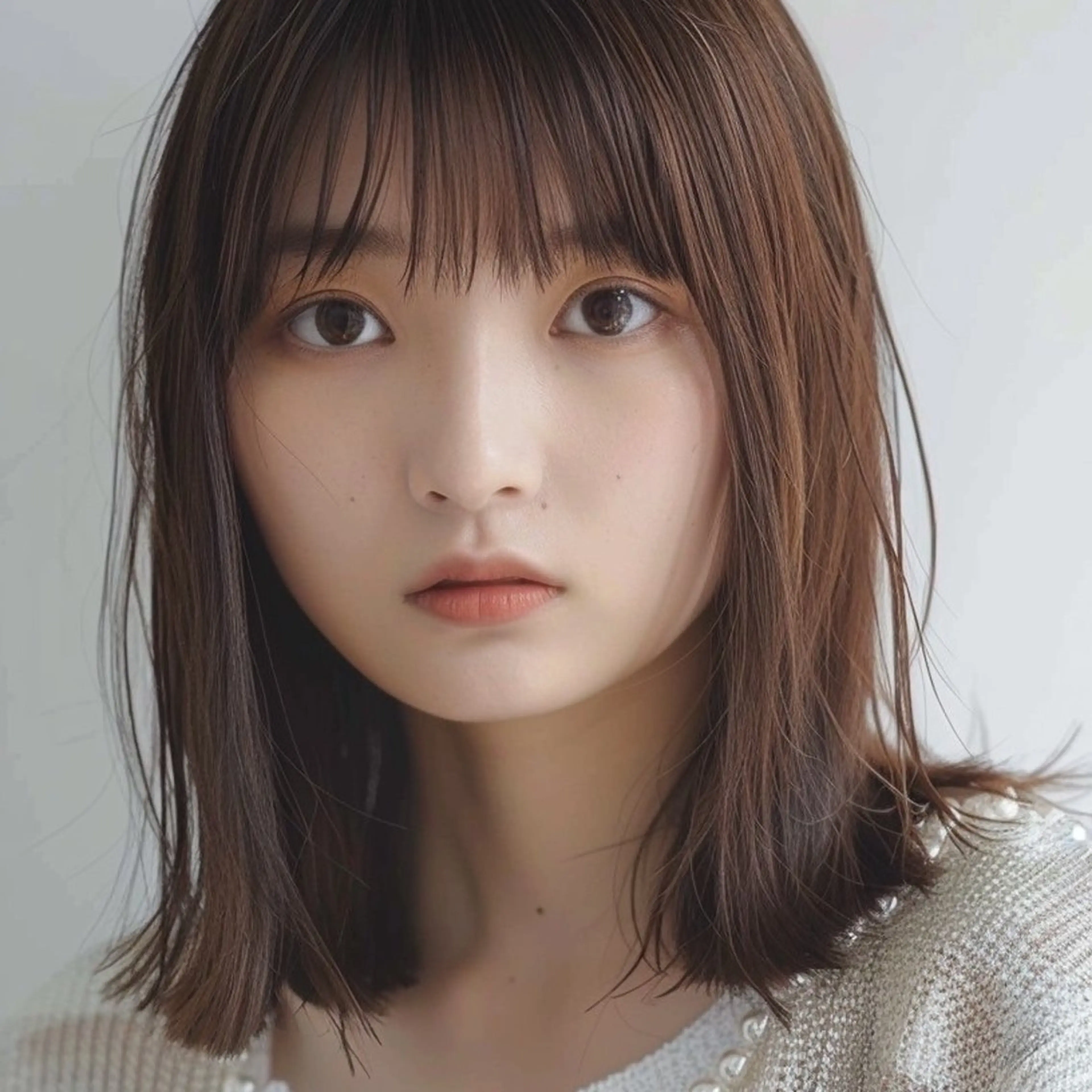 ミディアム カット ヘアカラー トリートメント しもかわ かほのヘアスタイル