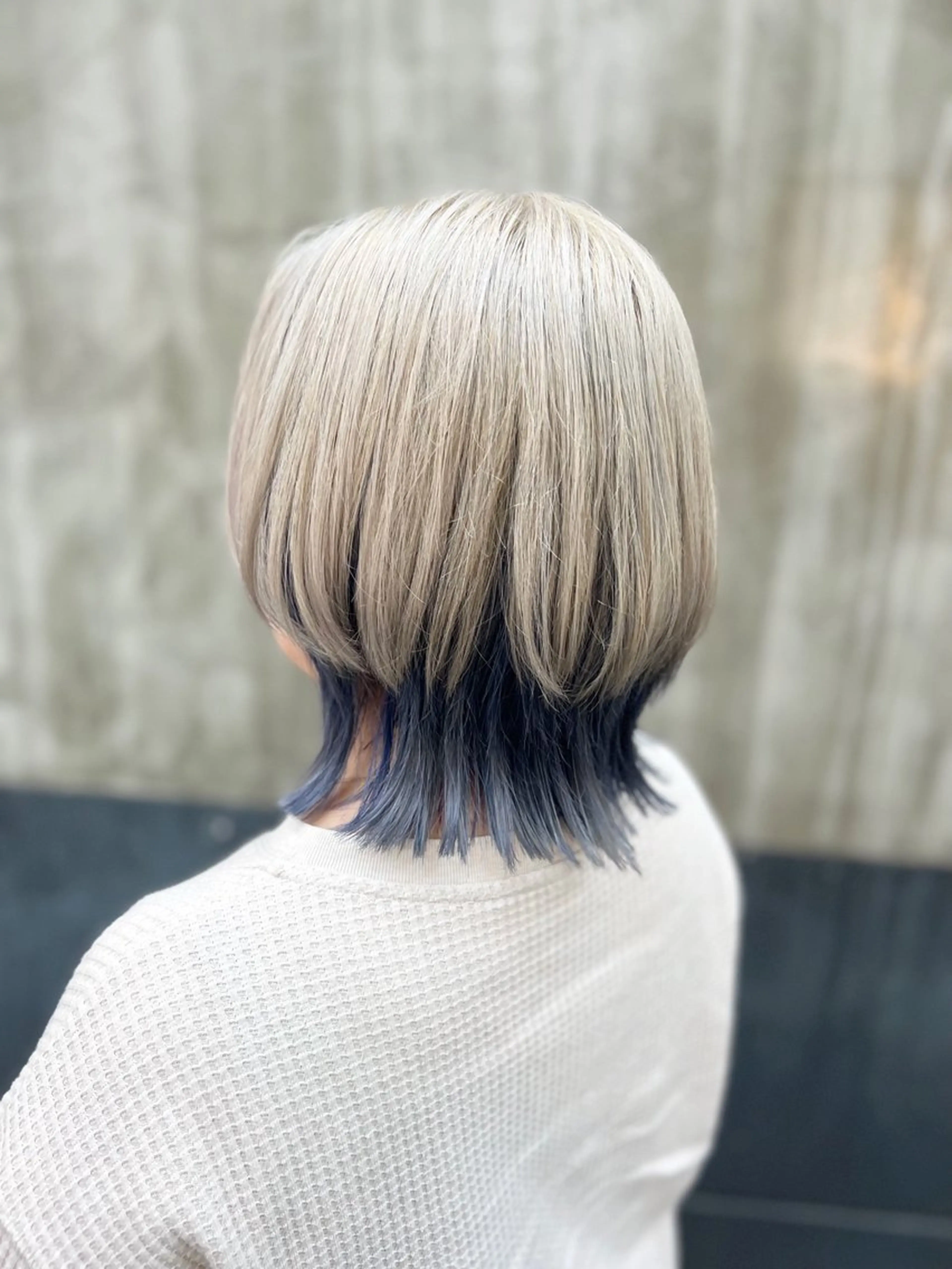 ミディアム カラー ブルーカラー ネイビーカラー 🍇おぐら めぐみ🍇のヘアスタイル