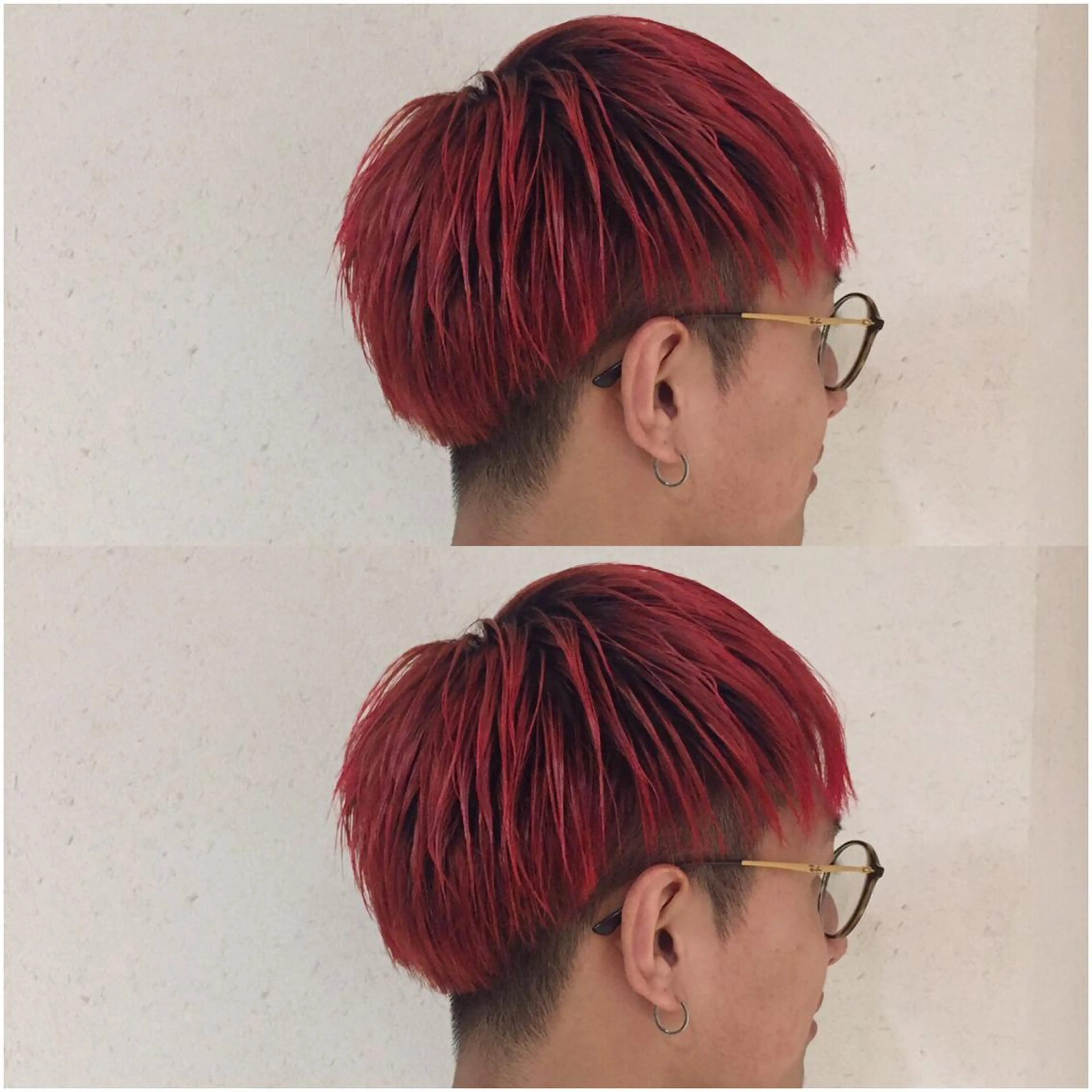 ショート カラー メンズ レッドカラー ショートヘア circus by KENJE 町田店のヘアスタイル