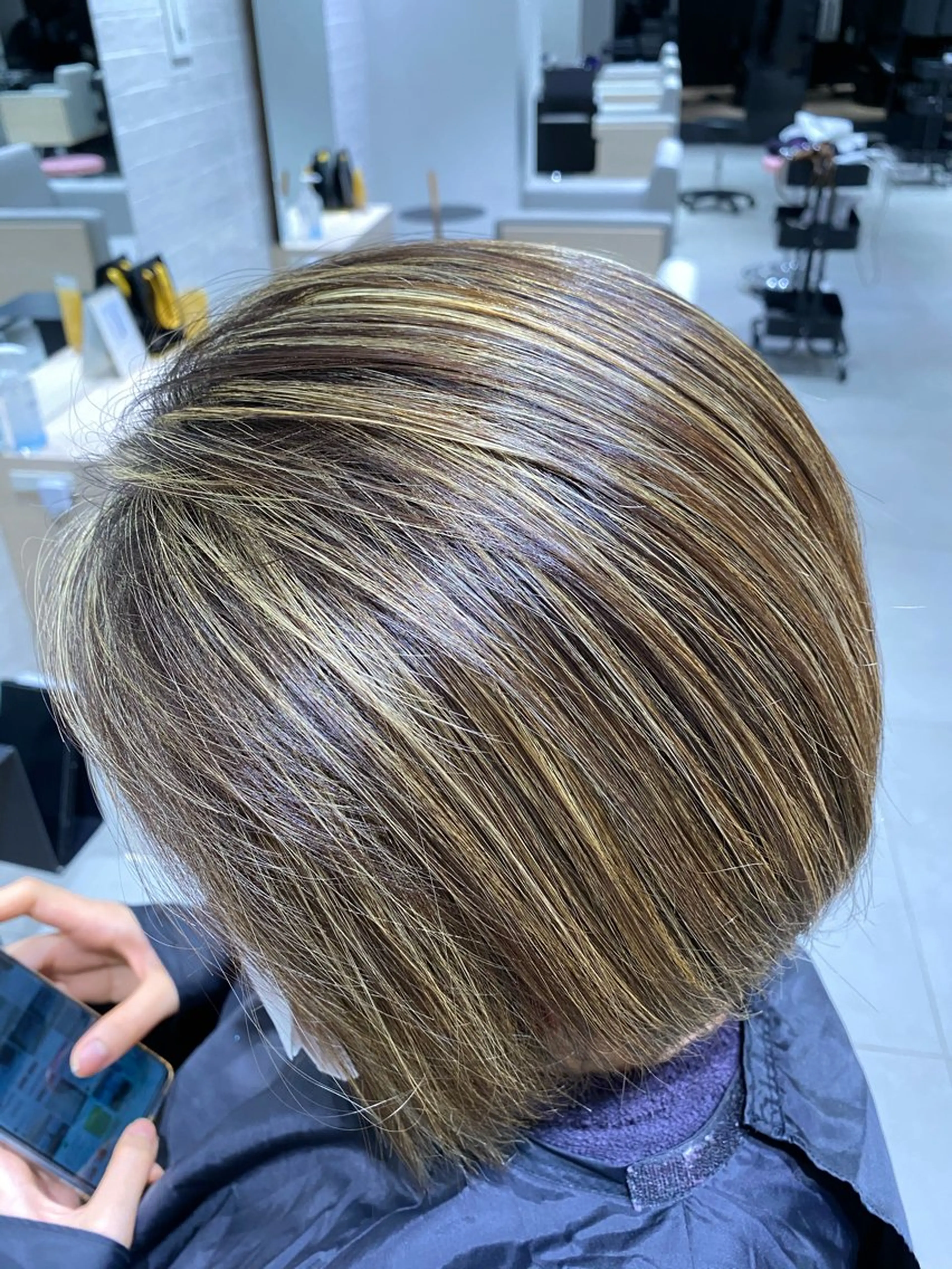 ミディアム カラー パーマ ヘアアレンジ メンズ キッズ HairSignature所属・ブリーチ指名神戸 No.1美容師RENのヘアスタイル