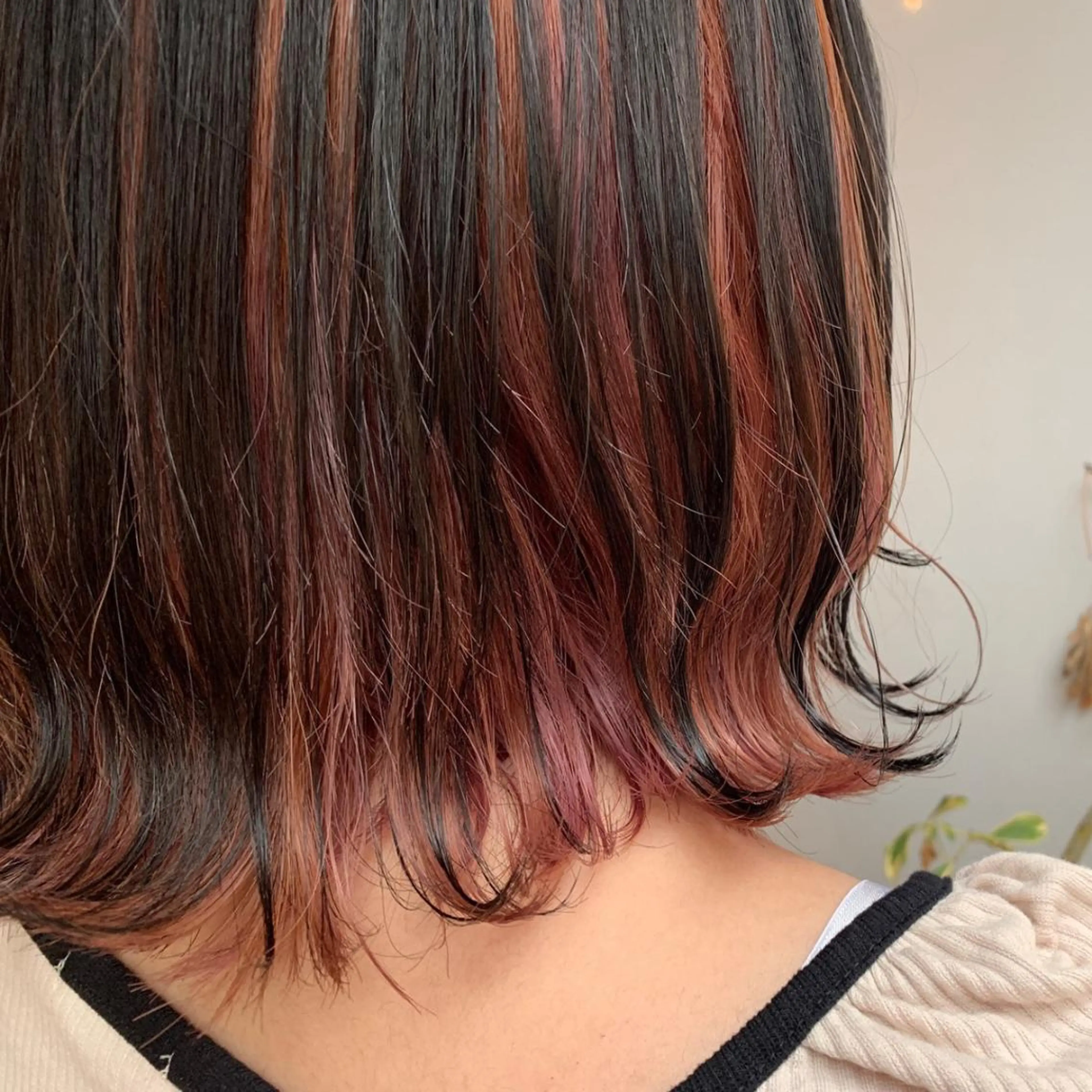 ミディアム カラー ピンクカラー ヘアカラー あべ ゆうかのヘアスタイル