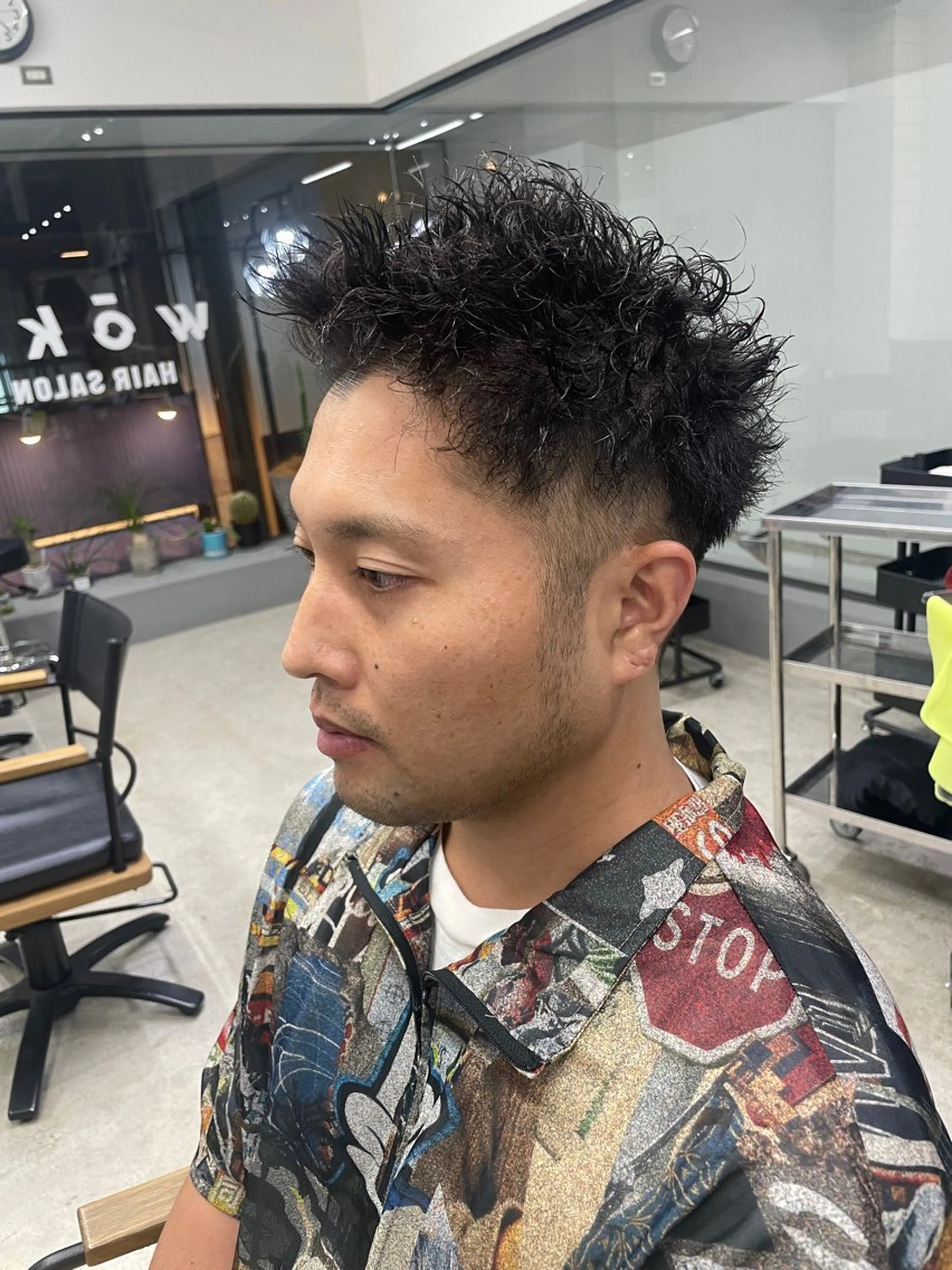 ショート パーマ メンズ カット パーマ メンズ専門サロン wokeのヘアスタイル