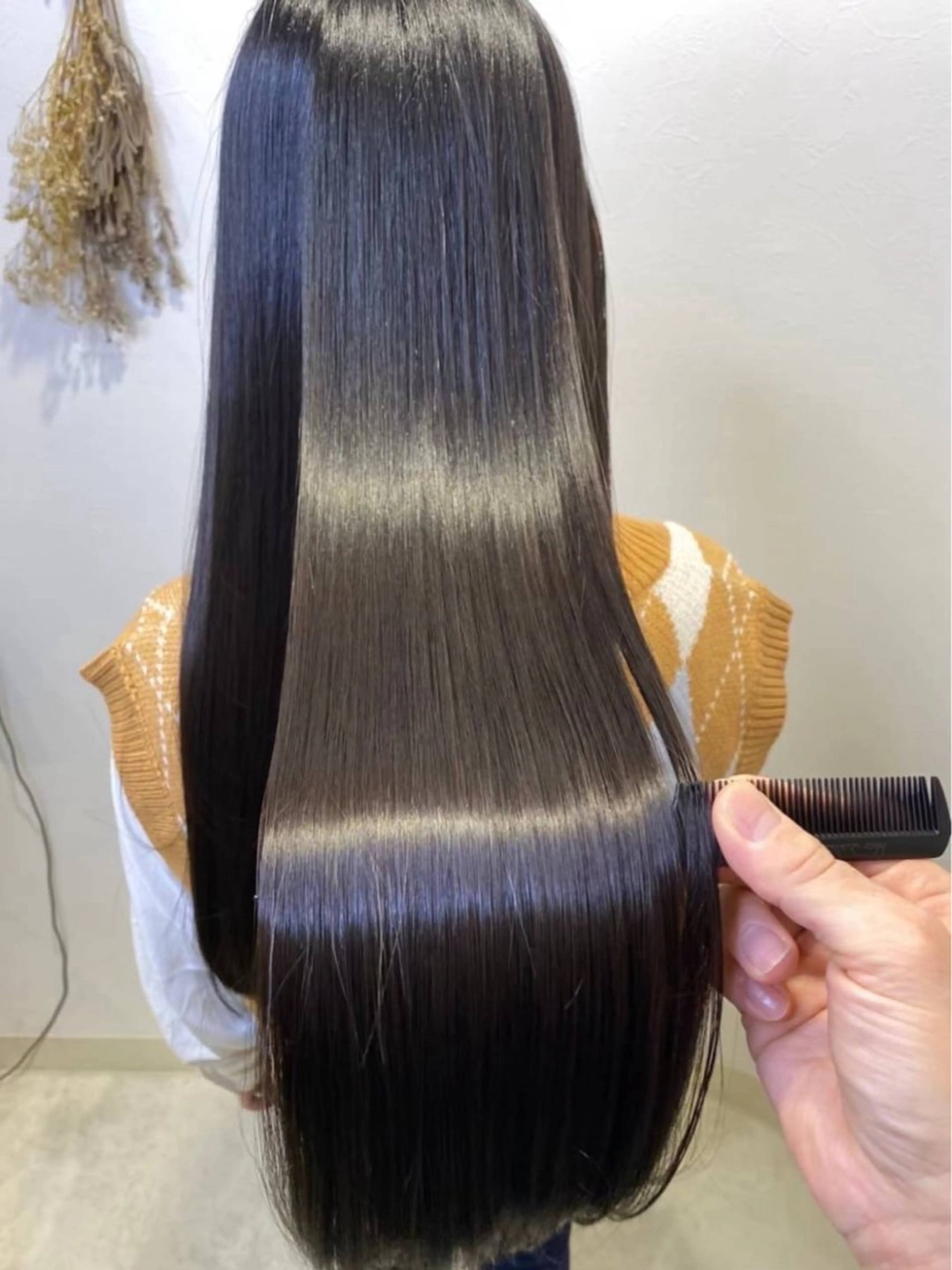 ロング カット 縮毛矯正 トリートメント 艶カラー/縮毛矯正／ 鴨川育弥のヘアスタイル