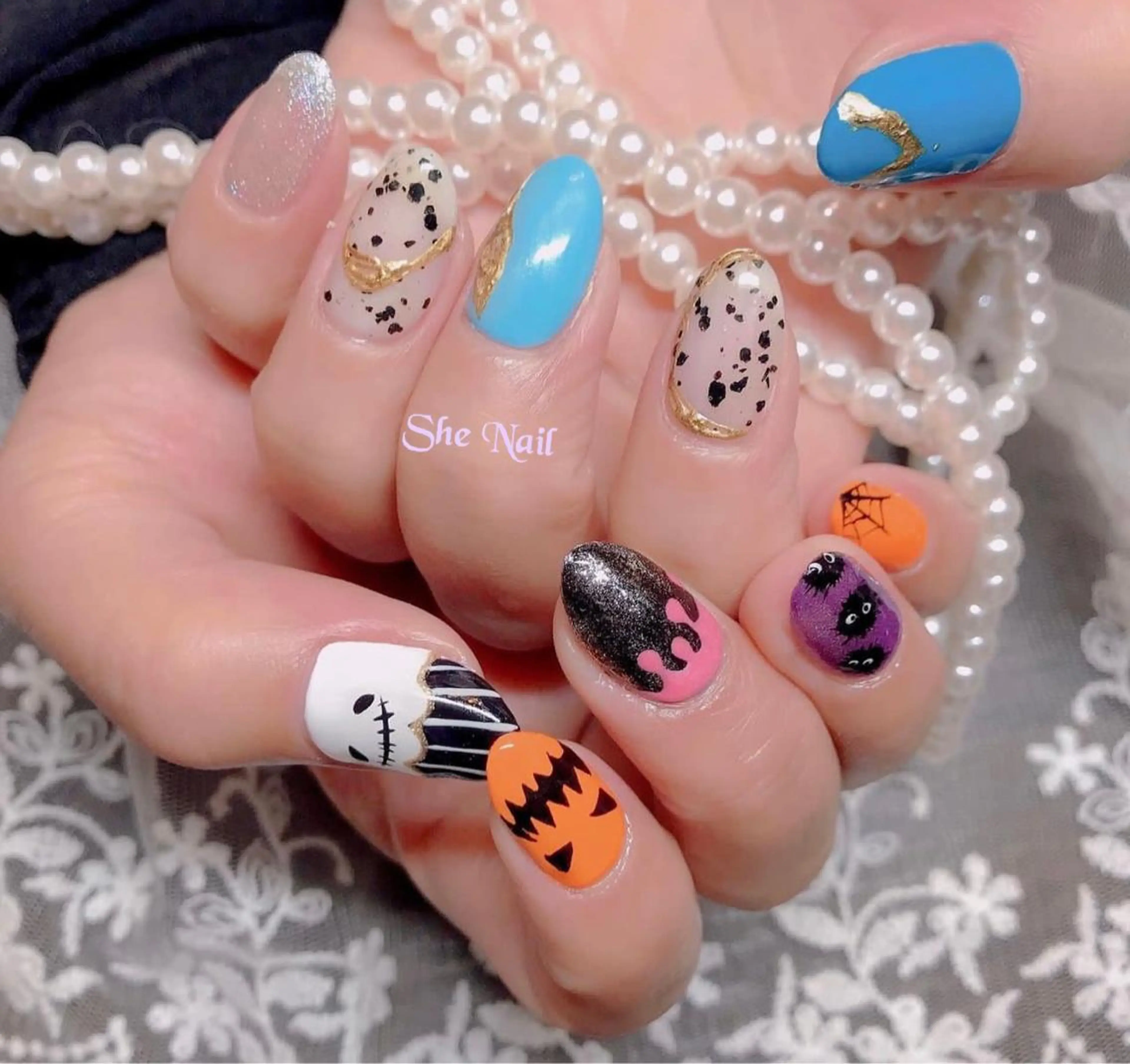 ネイル ハロウィン 持ち込み ハンドネイル She   Nail所属・ISA_ BELLAのネイルデザイン