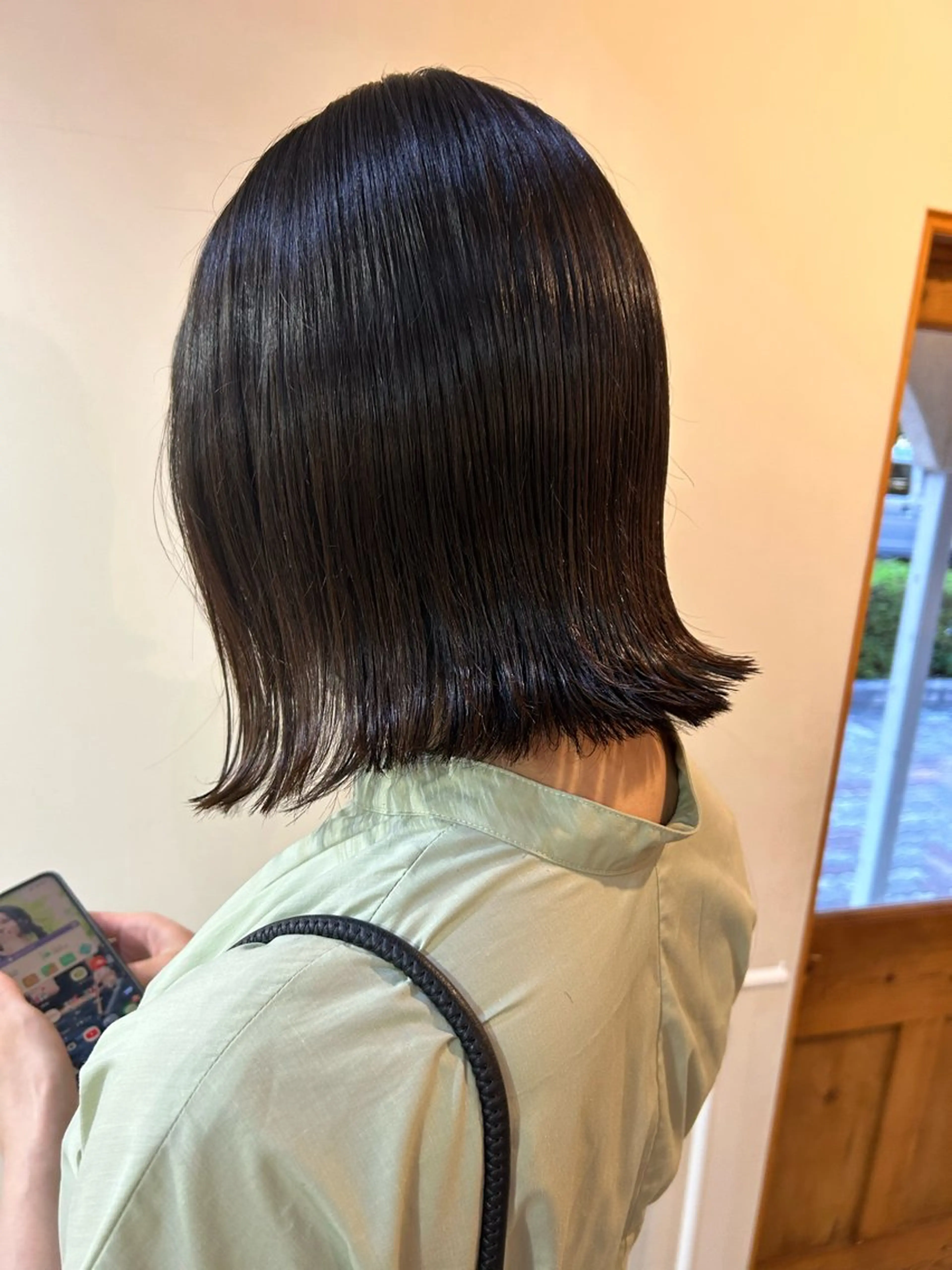 ミディアム 切りっぱなしボブ ボブ 南浦和/透明感カラー 美髪矯正💎momoのヘアスタイル