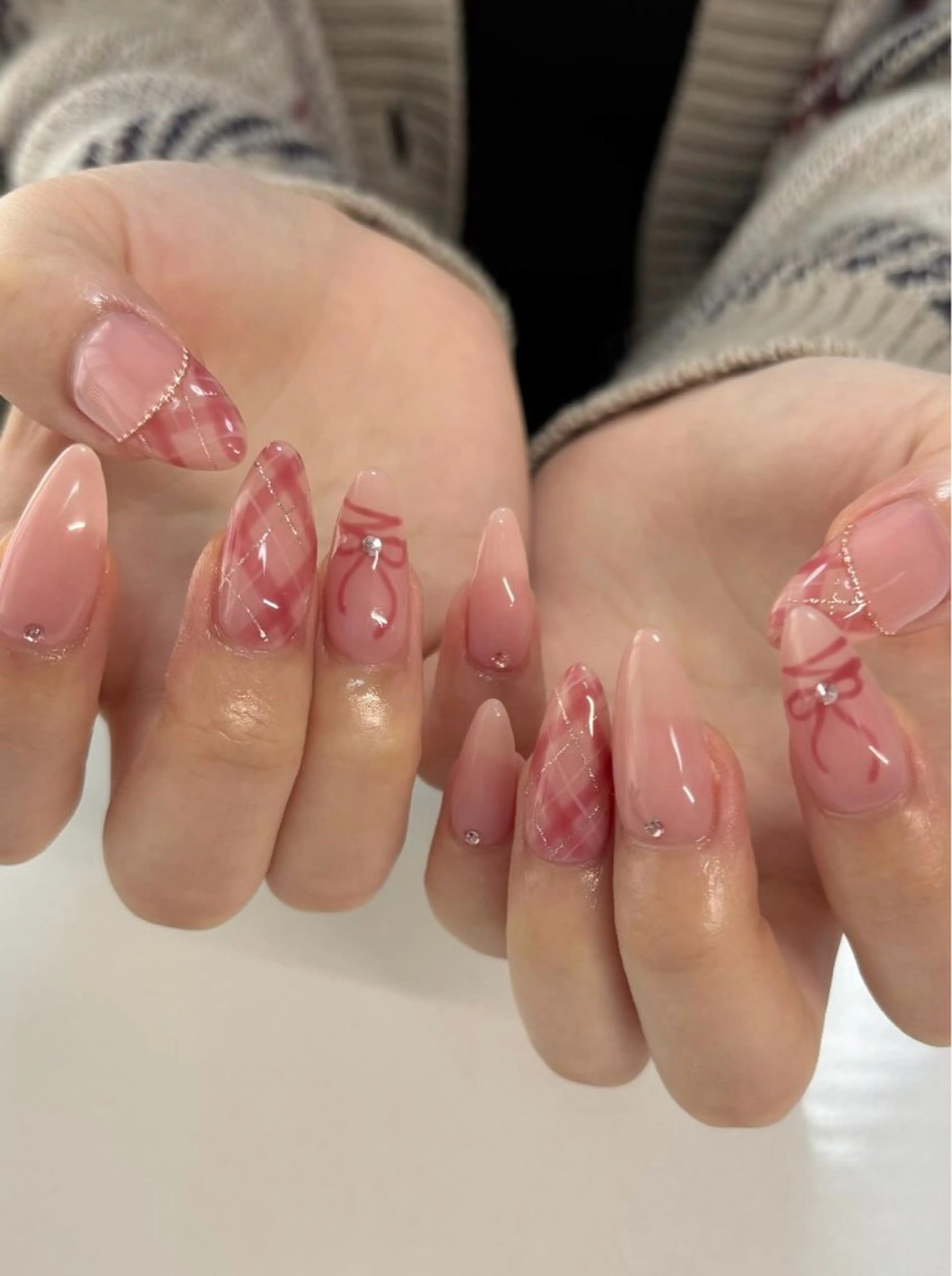 ネイル 韓国ネイル 持ち込み ニュアンスネイル ネイルチップ 冬ネイル ハンドネイル JENNY ANA.CHUOのネイルデザイン