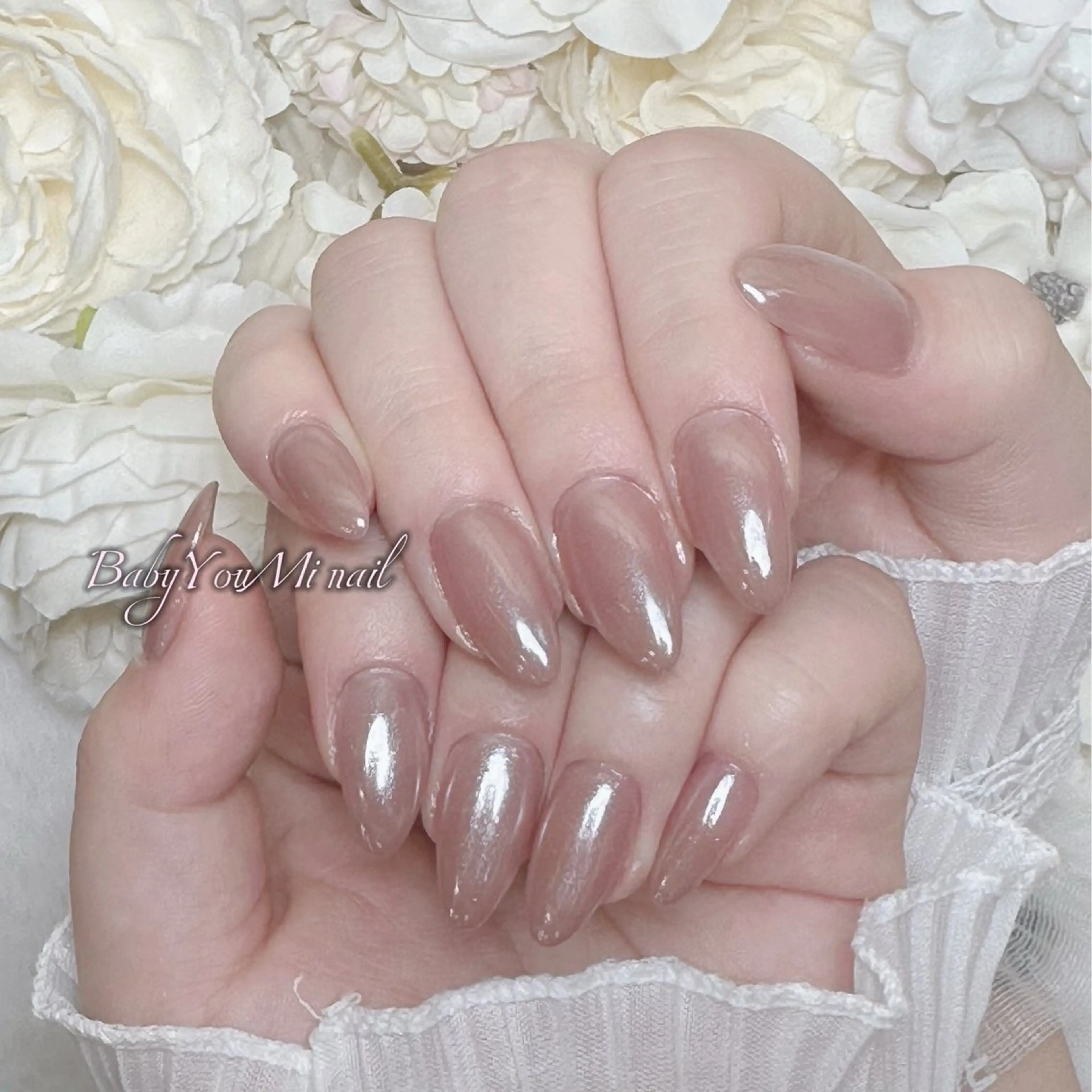 ネイル オーロラネイル 成人式 フットネイル フレンチネイル ジェルネイル ハンドネイル BabyYouMi nailのネイルデザイン