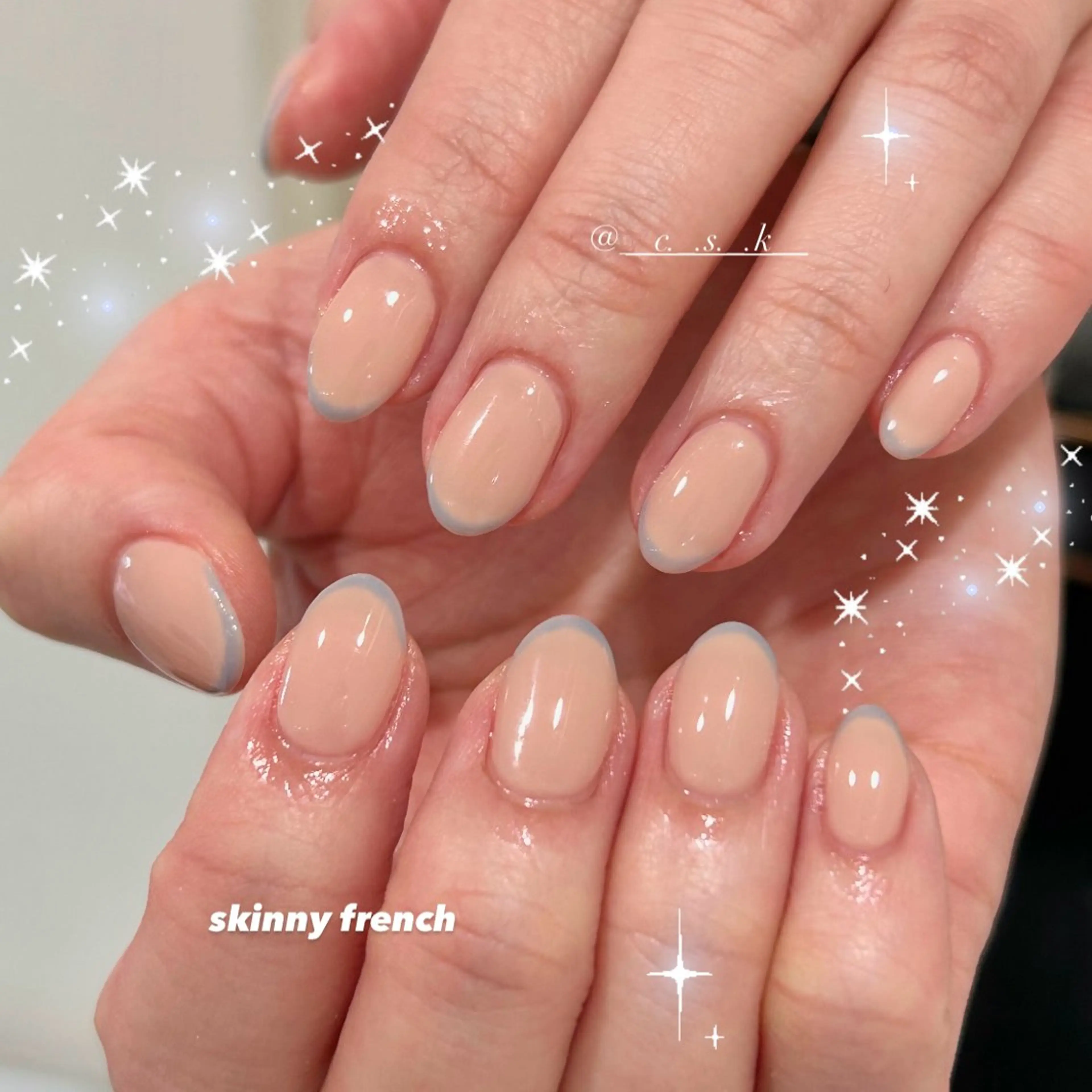 ネイル ブルー チークネイル フレンチネイル ジェルネイル ガーリー ハンドネイル 🎀チーク/ちゅるん 🫧chisa🎀のネイルデザイン