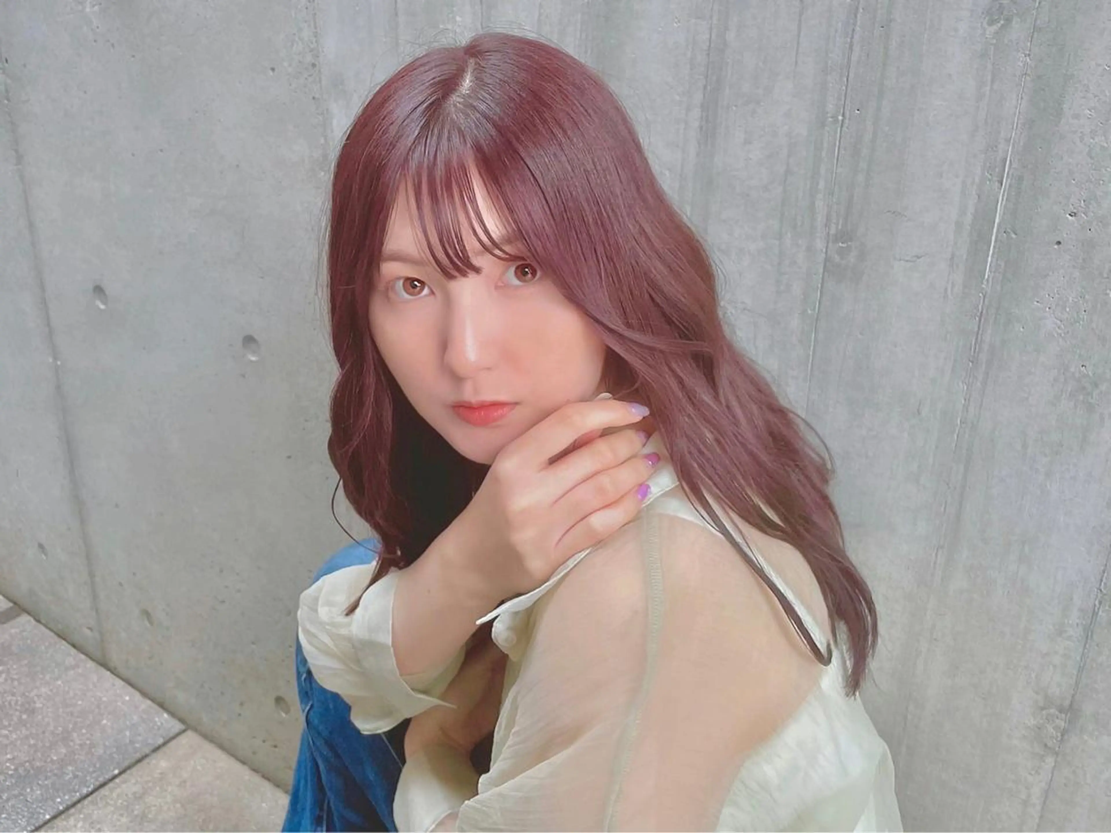 セミロング カラー パーマ ヘアアレンジ 【公式】amble luxe池袋東口🩷のヘアスタイル