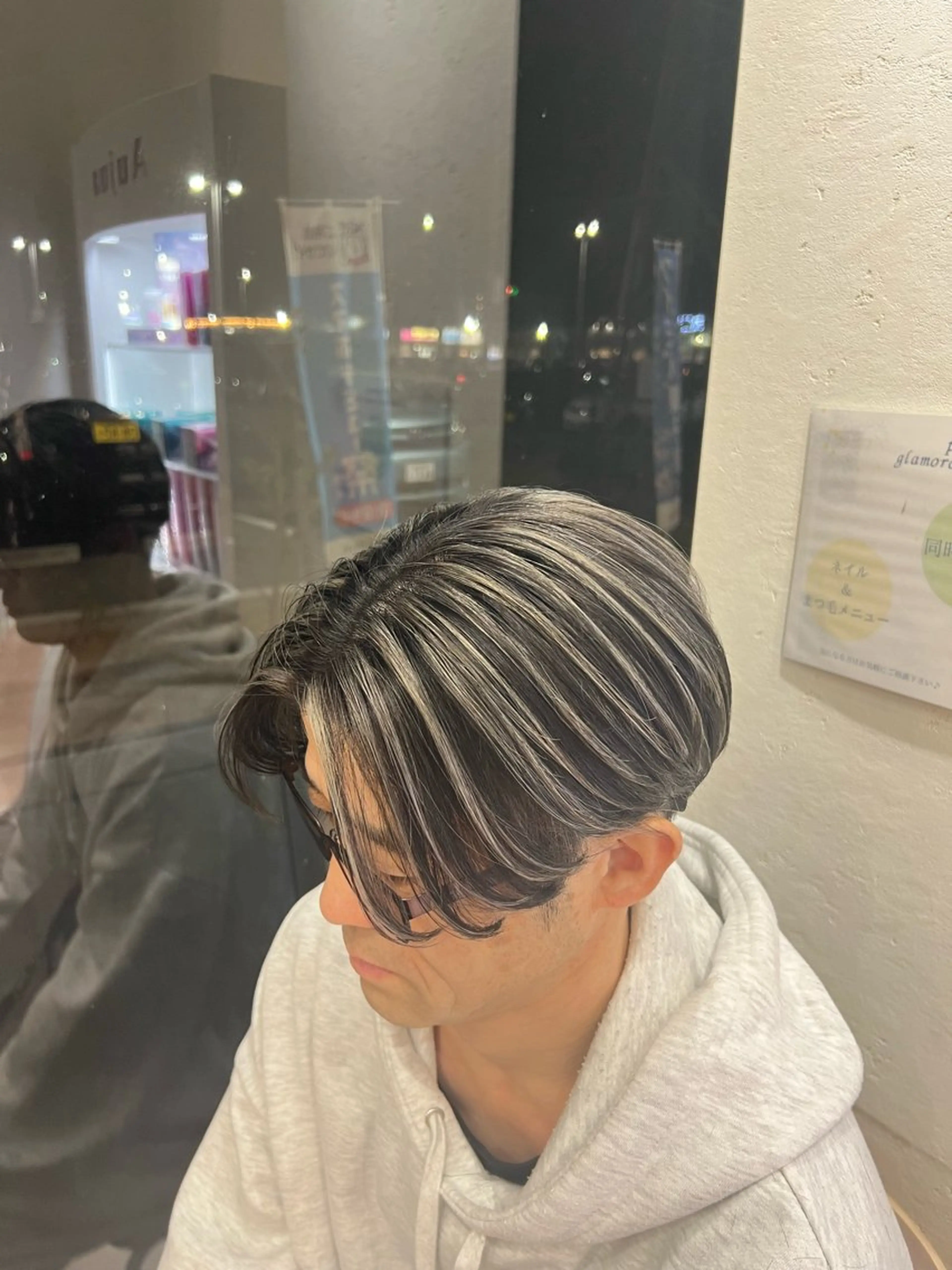 カラー メンズ メンズブリーチ ブリーチ ヘアカラー 太白区/白髪ぼかし ハイライト/千葉達人のヘアスタイル