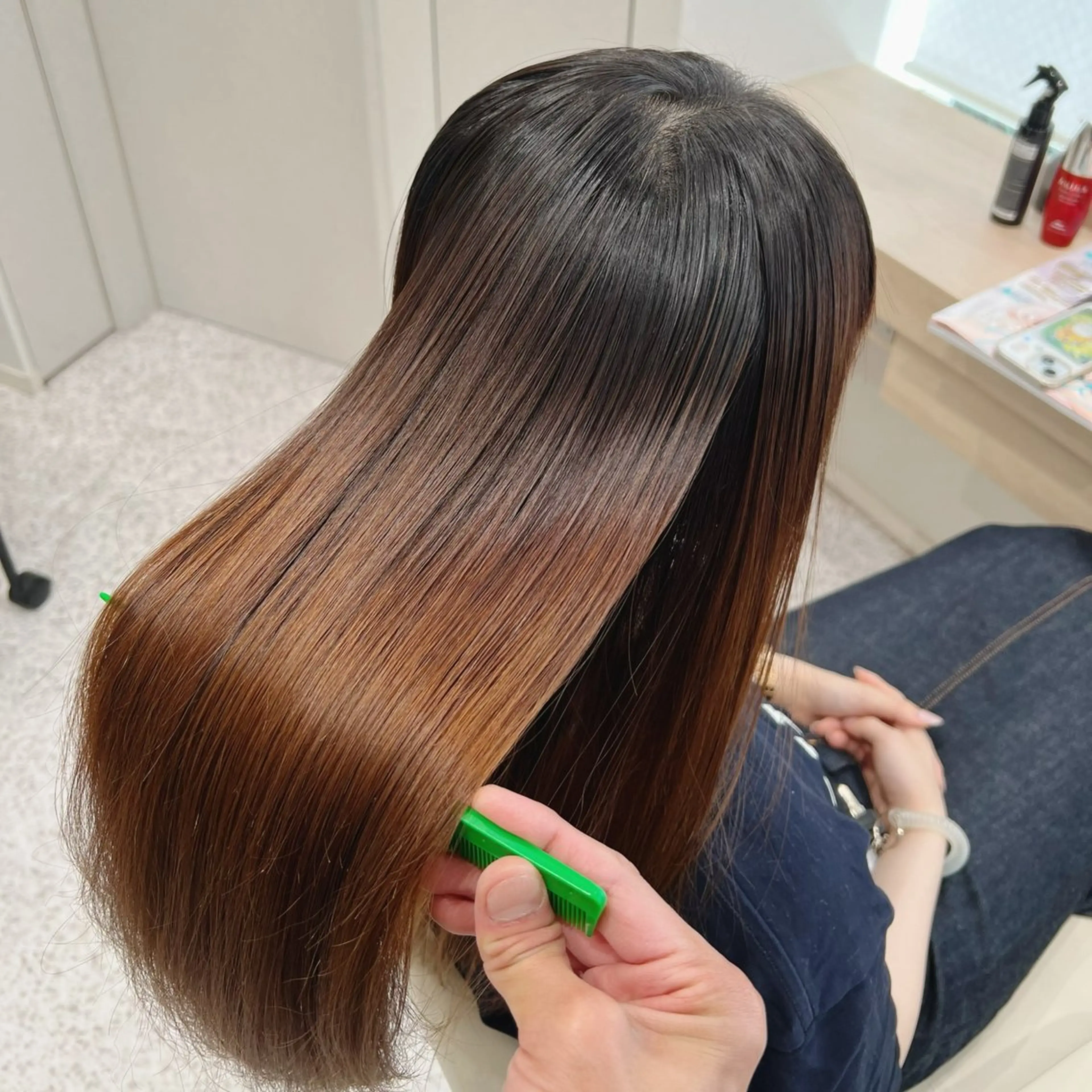 セミロング 髪質改善 縮毛矯正 カット 縮毛矯正 Ash宮前平店 鈴木和也のヘアスタイル