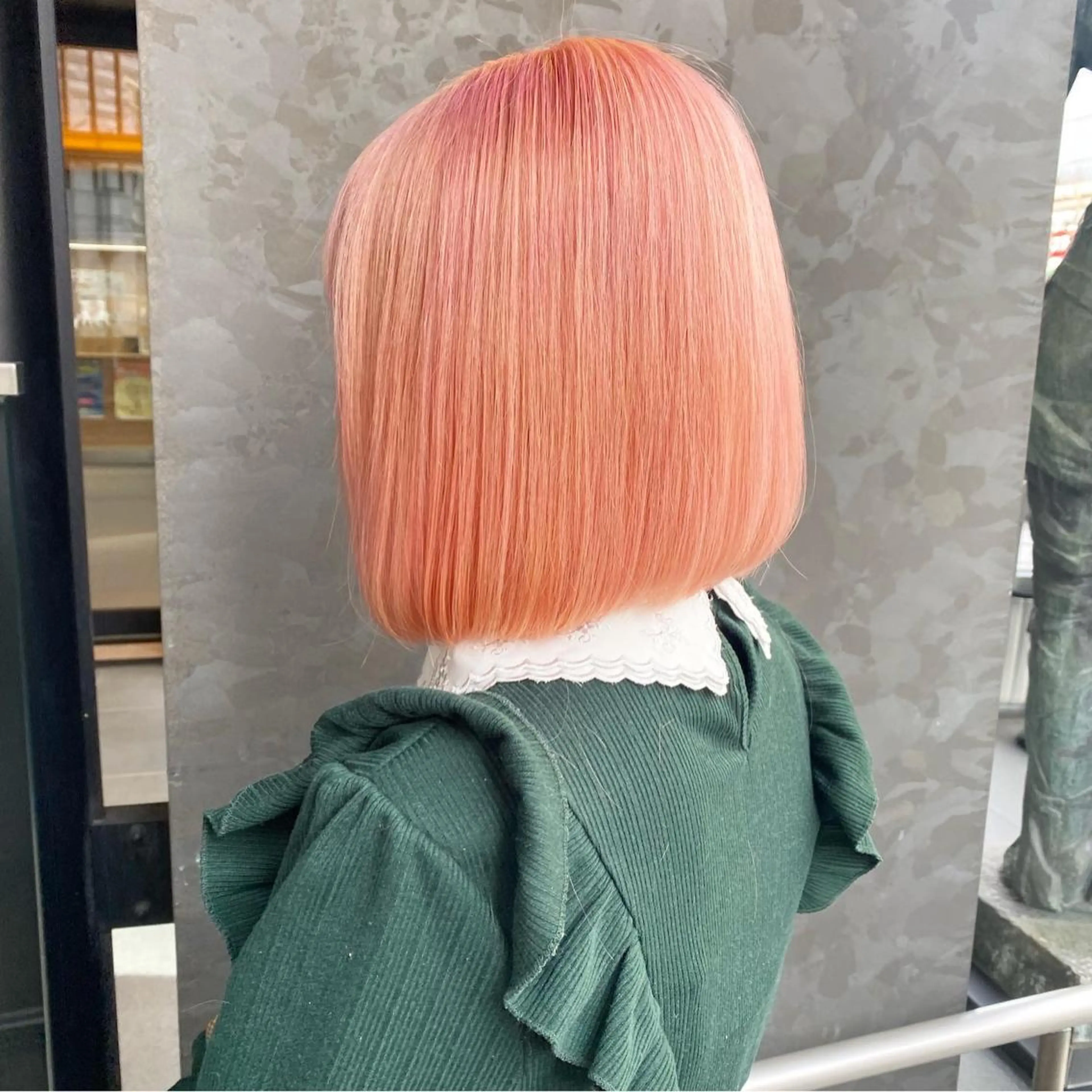 ミディアム カラー ワンレンボブ ショートボブ ベージュカラー ボブ 髪質改善 🌿レイヤー/ブリー チ/🌿‬JINのヘアスタイル
