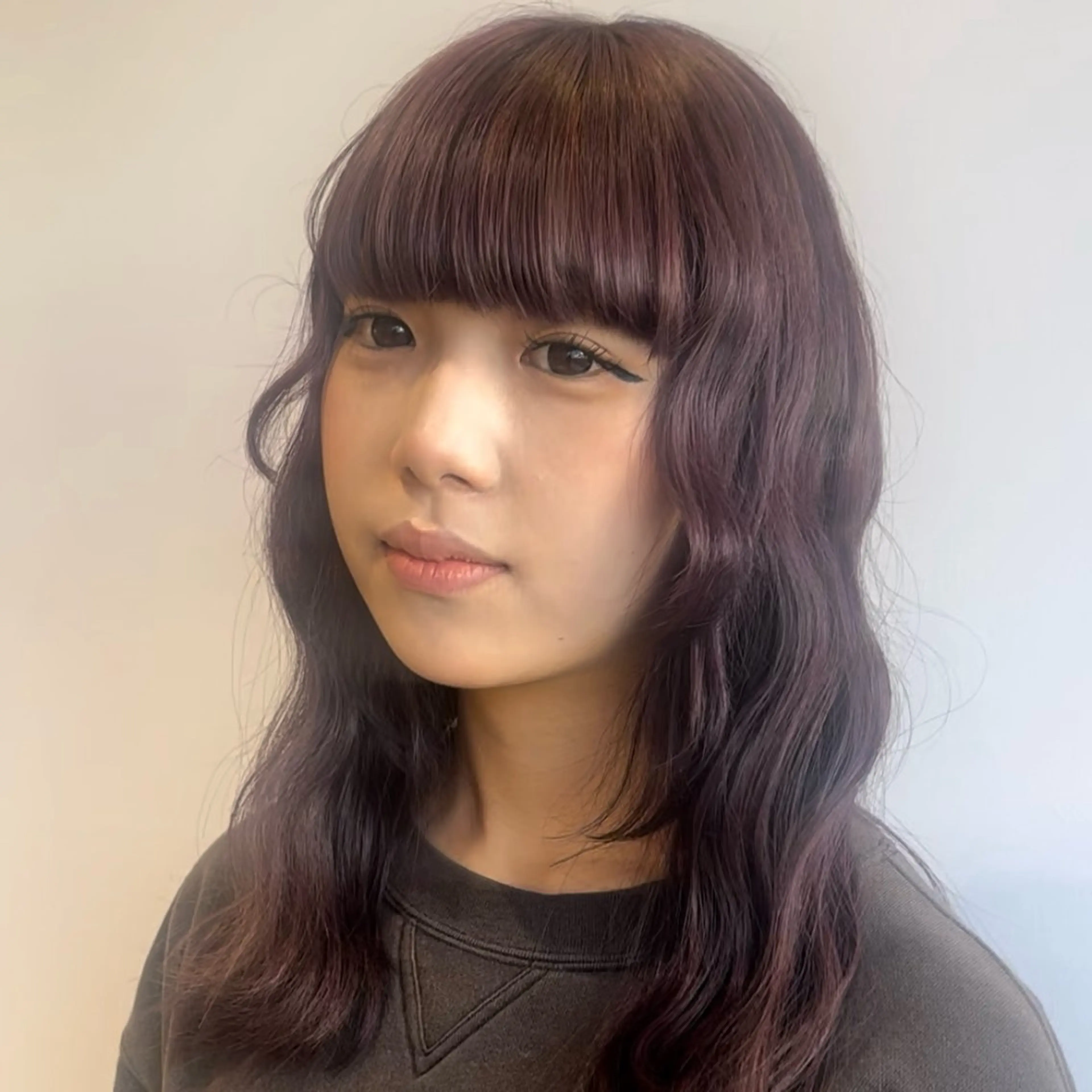 セミロング カラー カット ヘアカラー トリートメント ベージュカラー⌇﻿ くびれヘア.𐙚心音のヘアスタイル