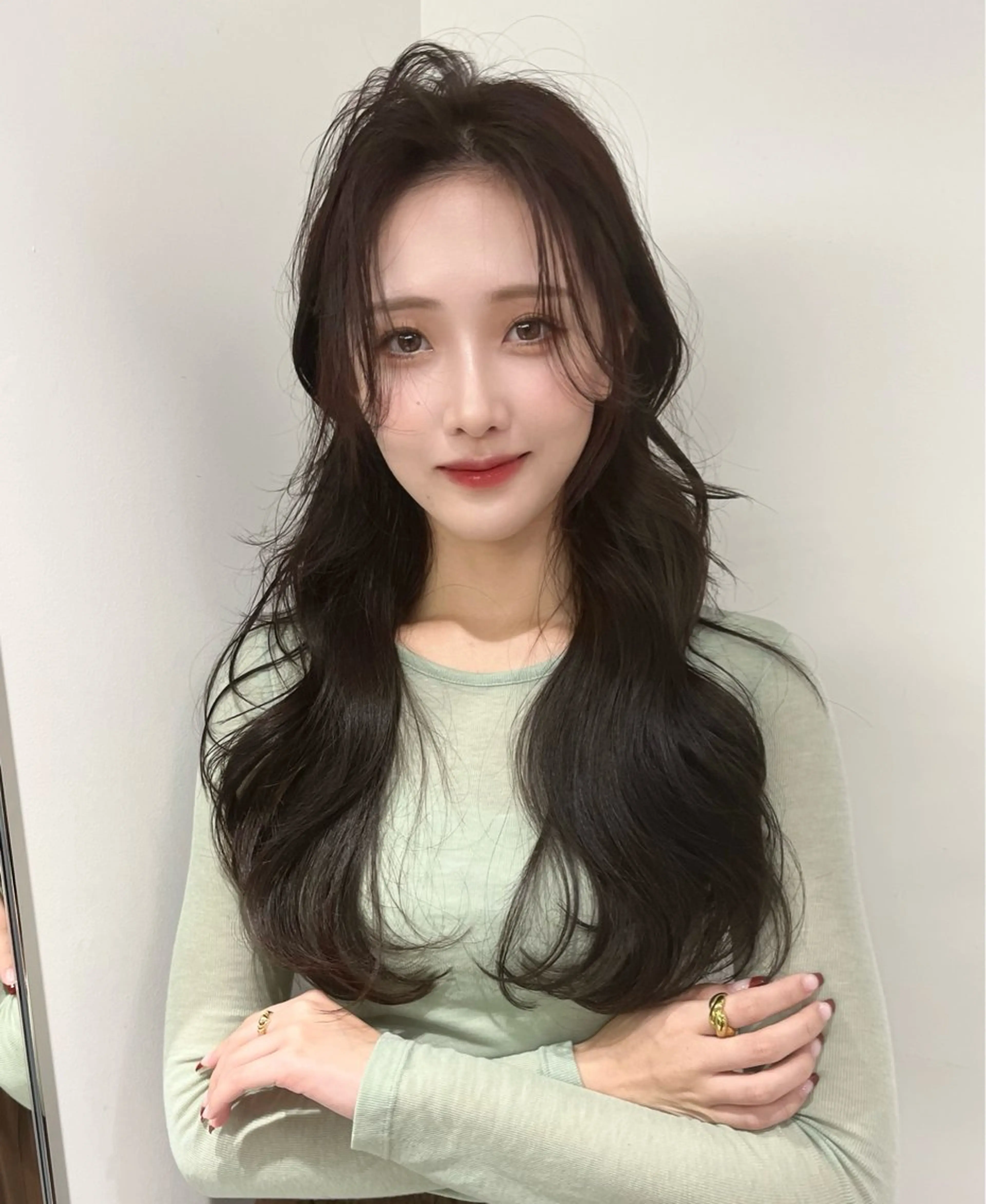 ロング カラー カット パーマ トリートメント LARME by Sea 新宿所属・韓国ハッシュカット/ 新宿/髪質改善/岡崎のヘアスタイル