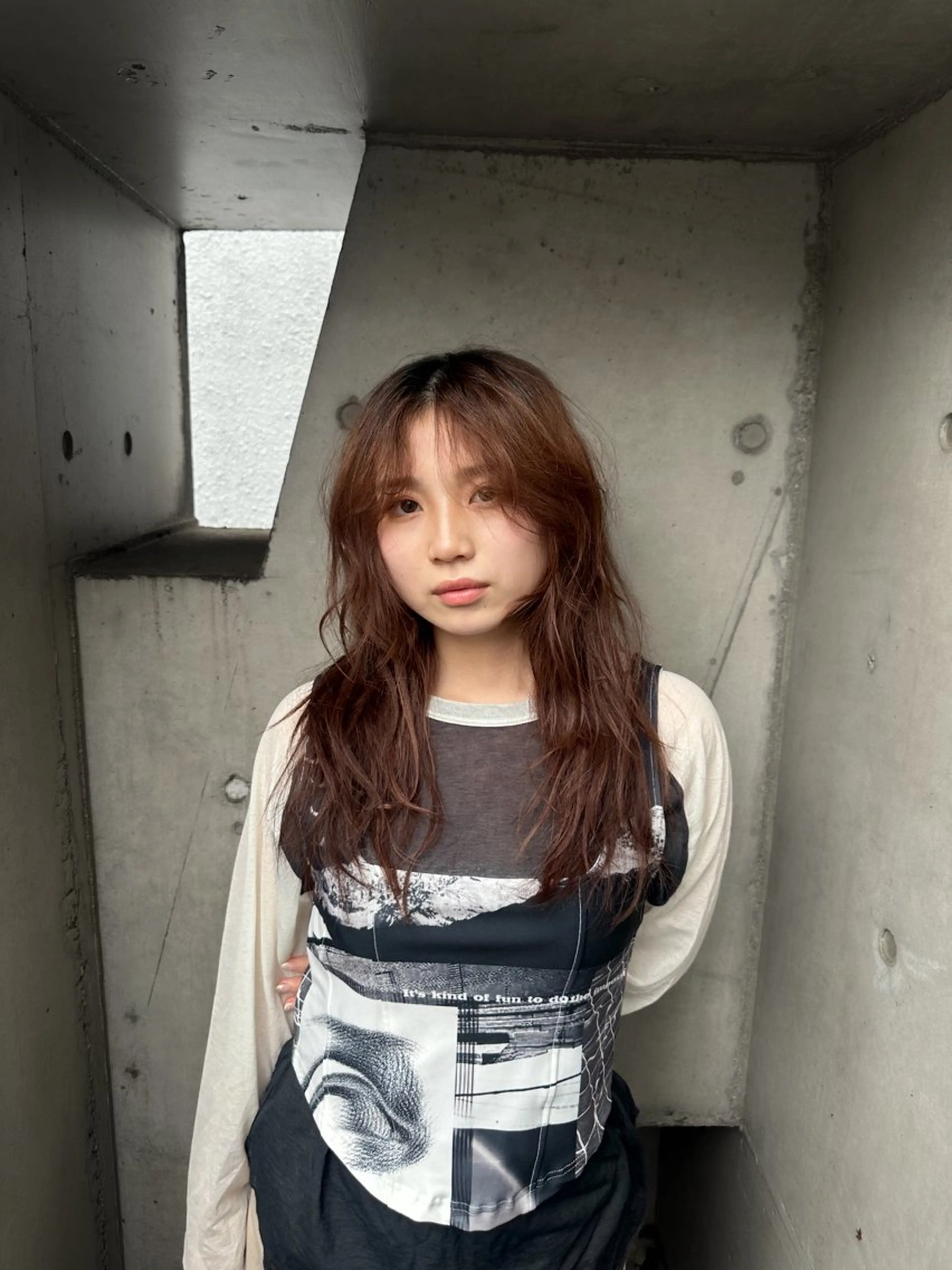 ロング カラー パーマ ヘアアレンジ 似合わせ/ハイトーン ✂︎ゆーぴ✂︎のヘアスタイル