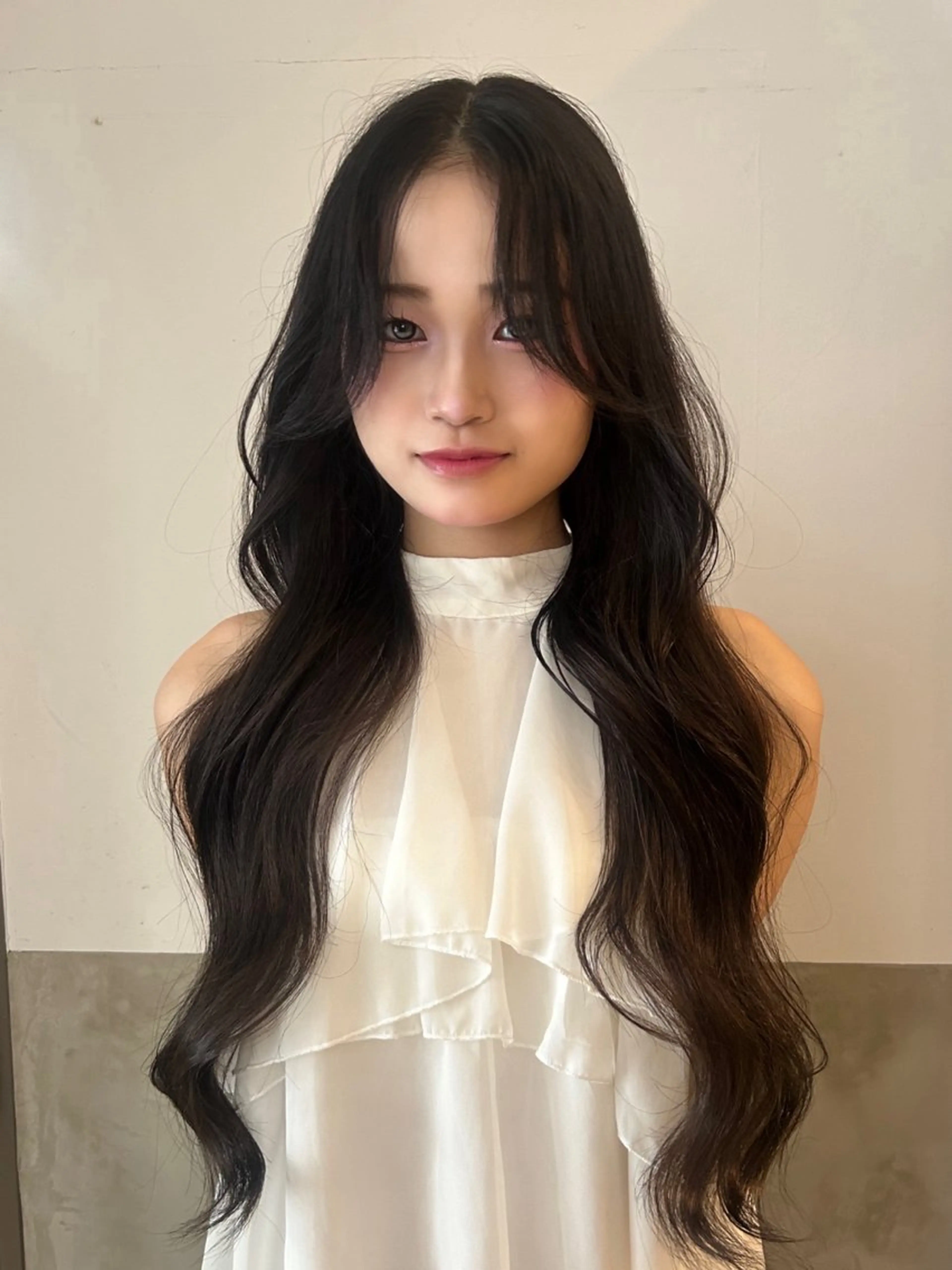 ロング カラー 黒髪 韓国風ヘア ヘアカラー 【 pia 】 とものヘアスタイル