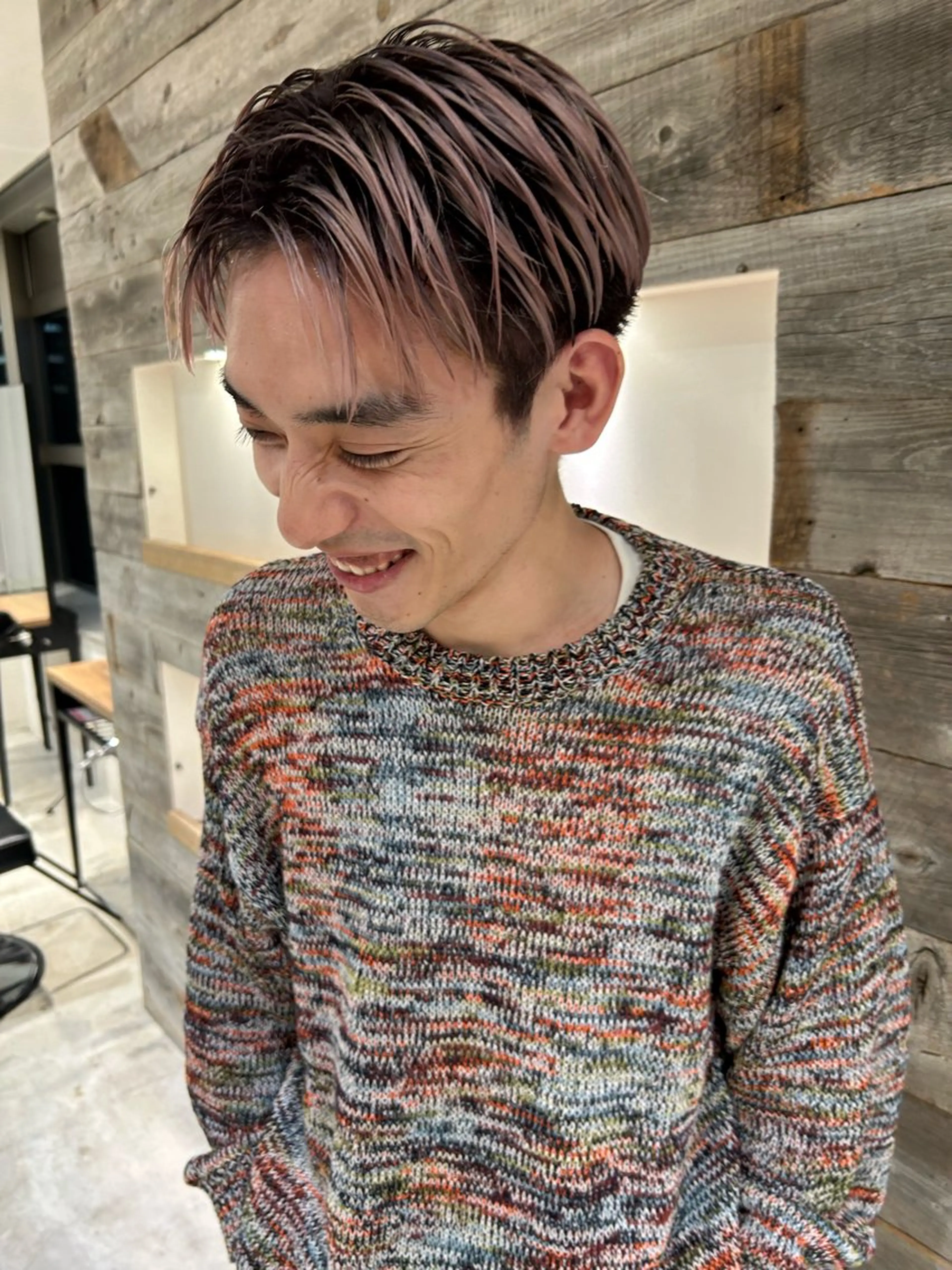 ショート カラー メンズ メンズブリーチ ブリーチ ショートヘア カット ヘアカラー トリートメント Loom.所属・村上雅人 ナチュラルモードのヘアスタイル