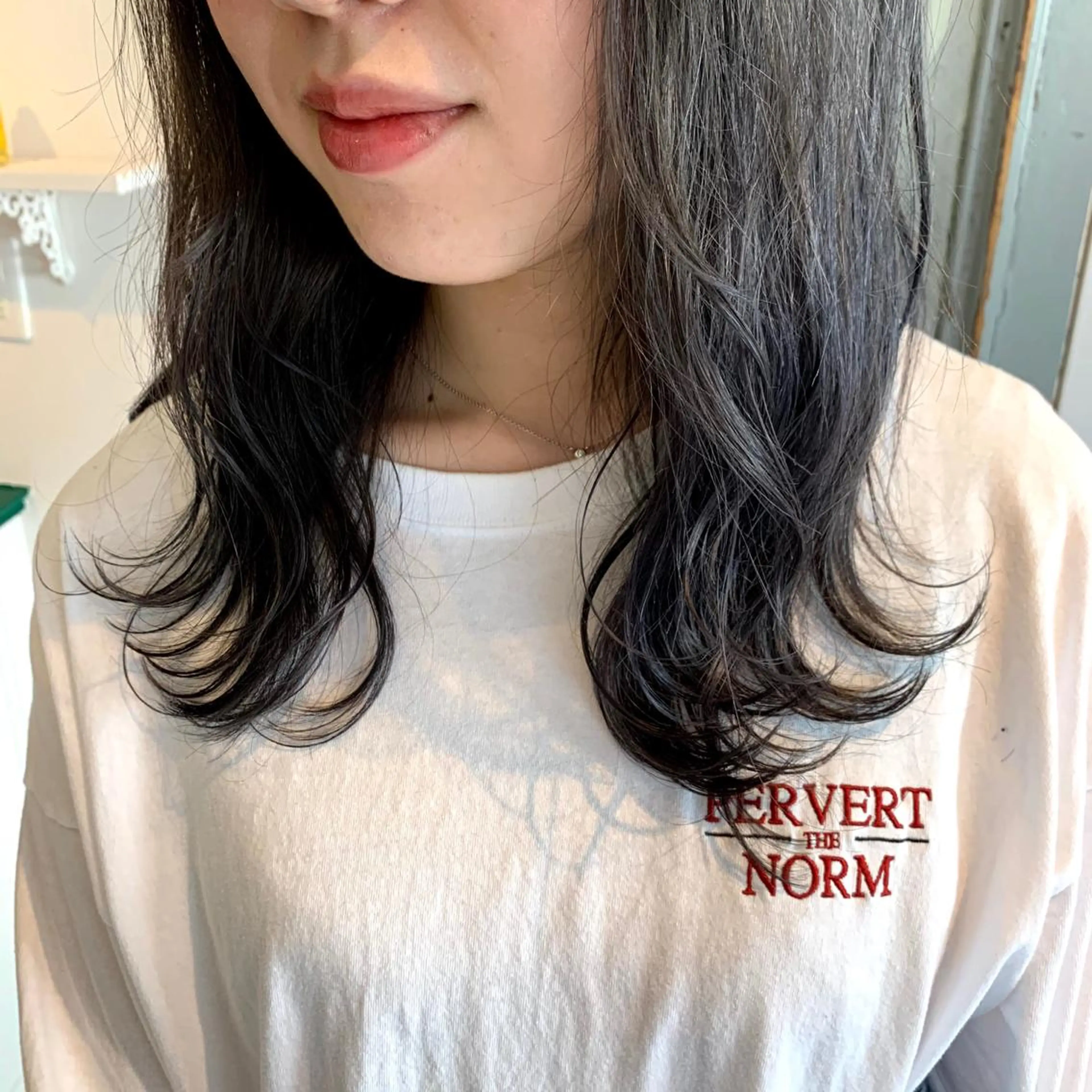 セミロング カラー 透明感カラー ヘアカラー トリートメント "小顔カット" Fuko.のヘアスタイル