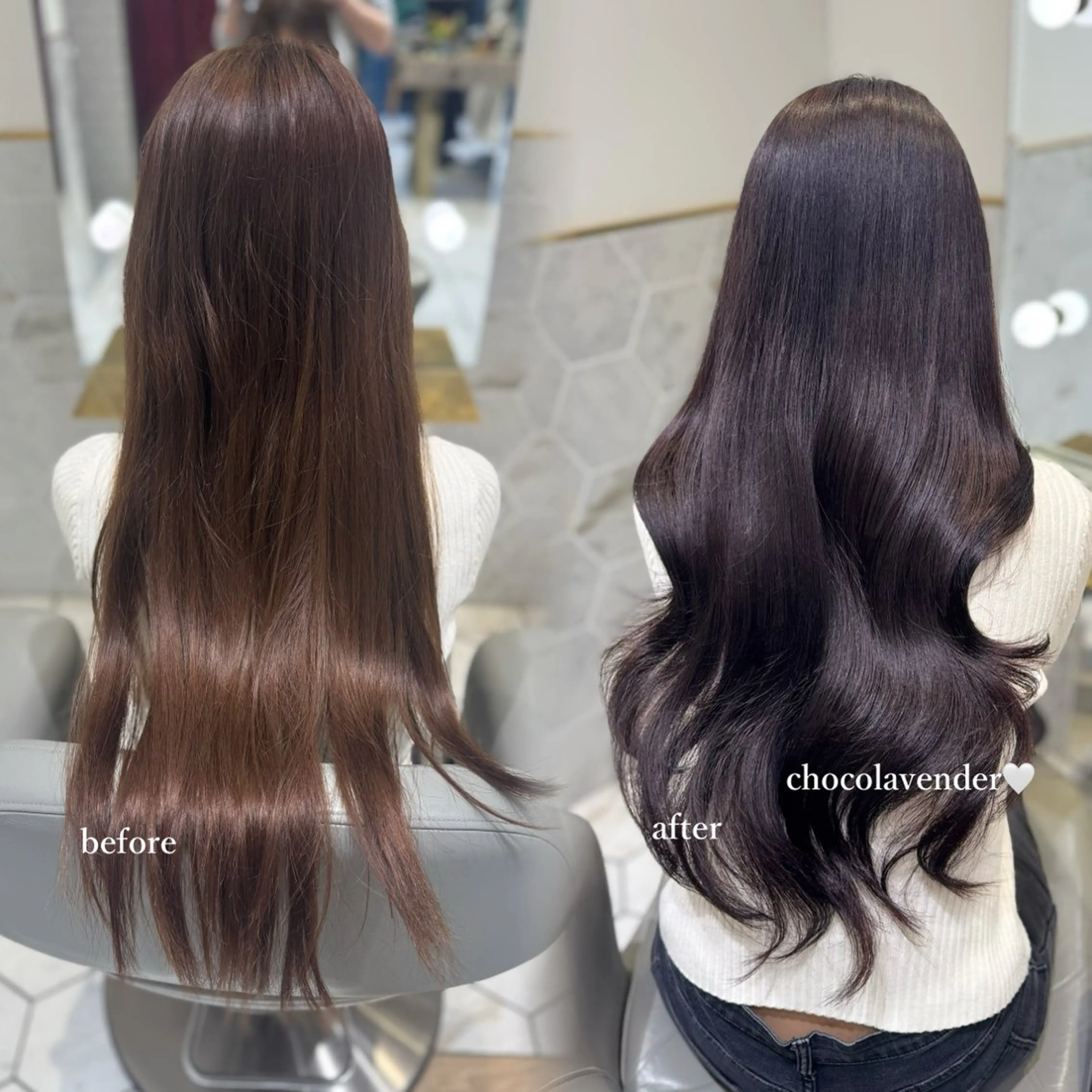 ロング カラー ラベンダーカラー ヘアカラー costes 今井芽依のヘアスタイル