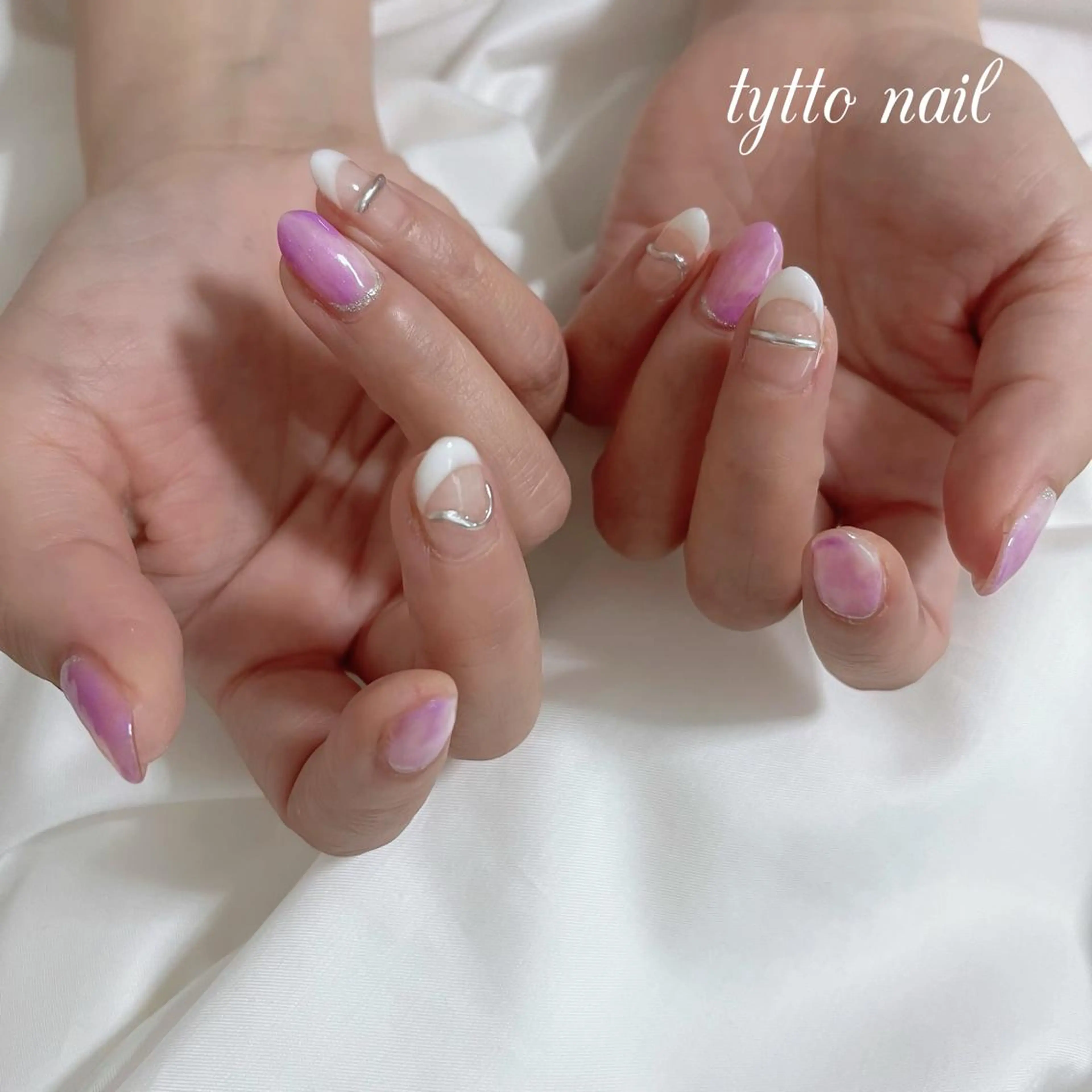 ネイル フレンチネイル 韓国ネイル ミラーネイル ニュアンスネイル オフィスネイル ハンドネイル tytto nail ❤︎‪‪eri‪‪のネイルデザイン