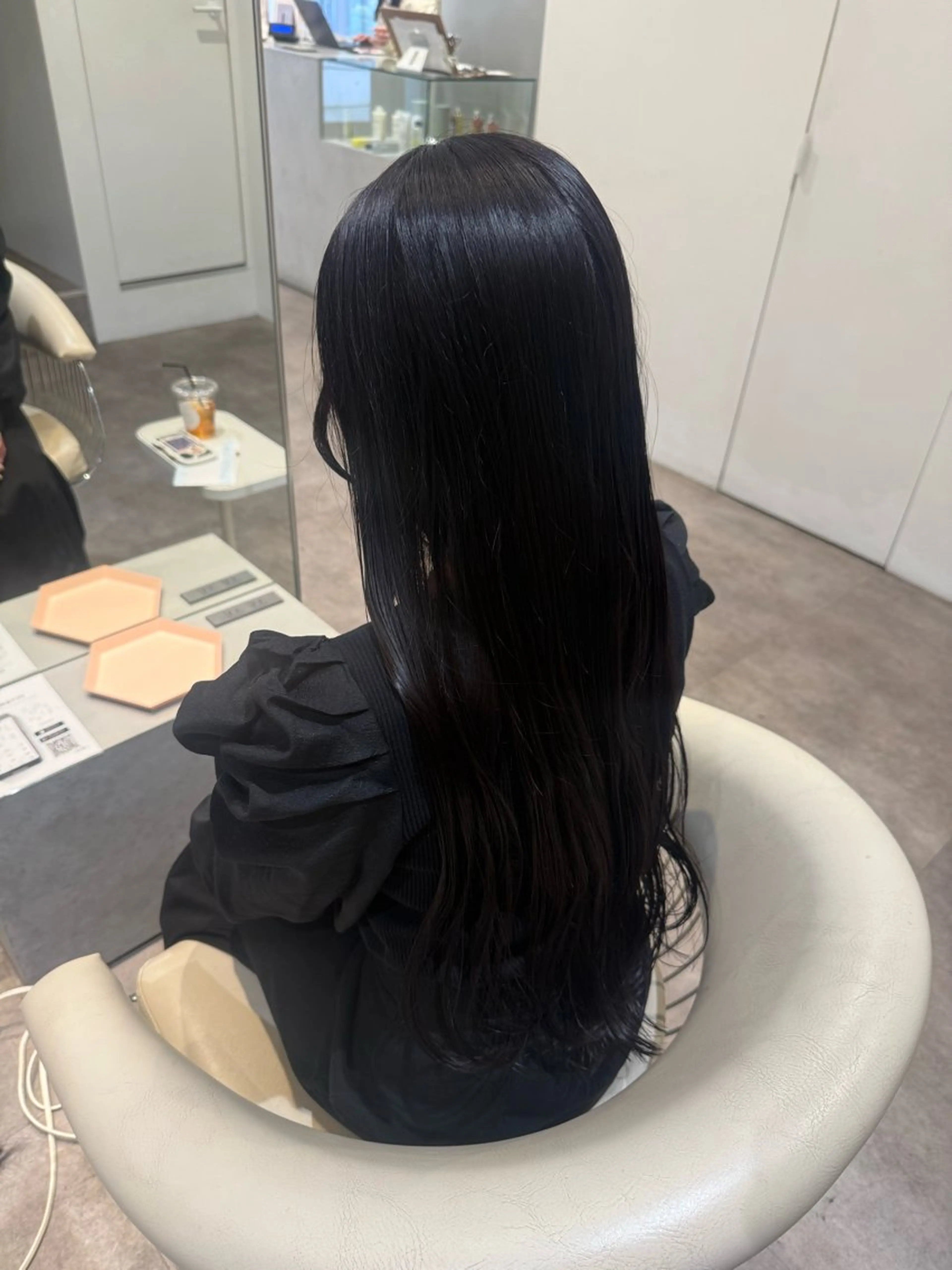 ロング カラー 黒髪 ブルーカラー ブルーブラック 透明感カラー 学生 カット ヘアカラー トリートメント 💎透明感カラー特化 💎TAISEIのヘアスタイル