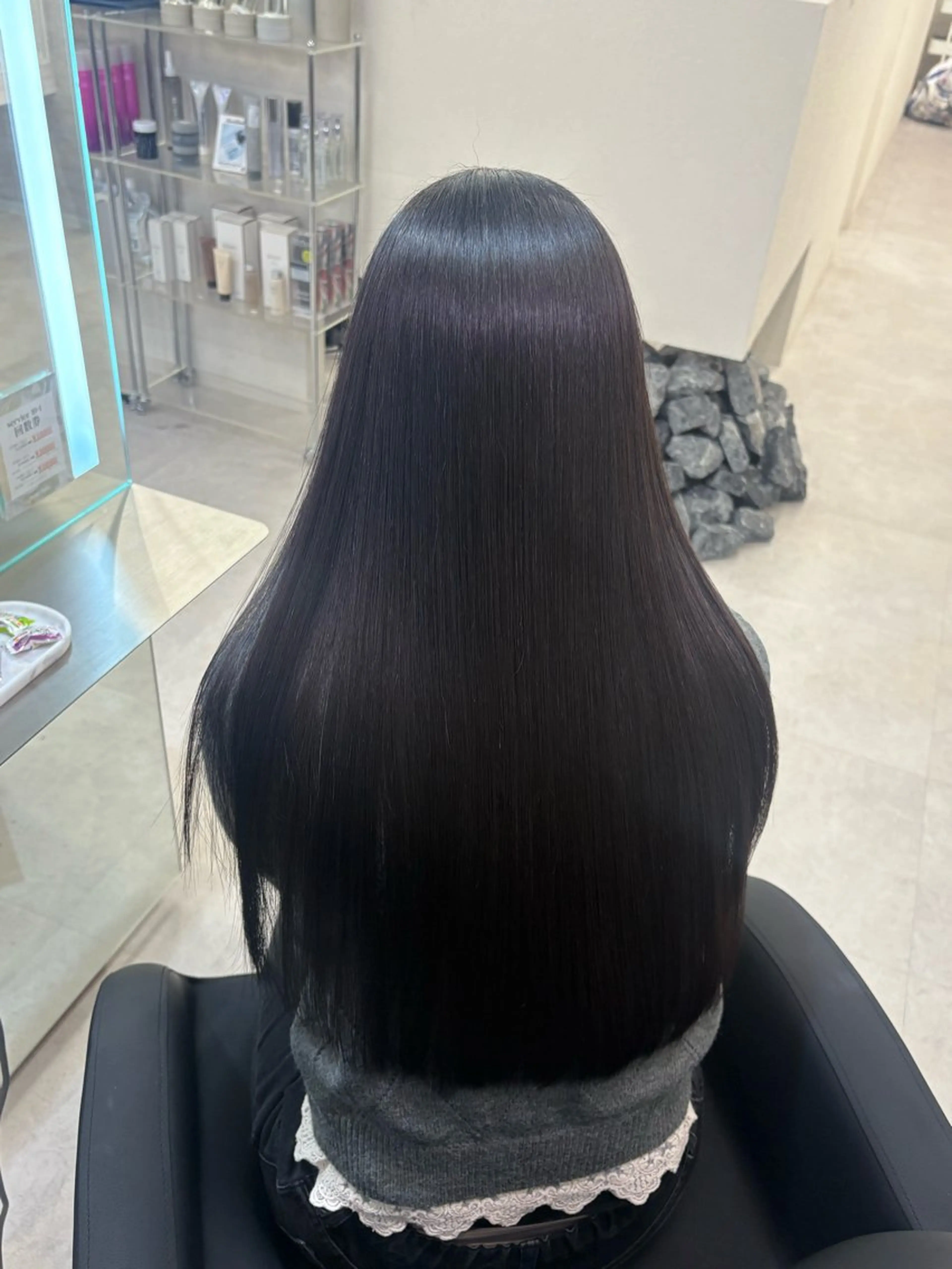 ロング ヘアアレンジ 縮毛矯正 トリートメント JUNO韓国ヘア MIAN.⋆𝜗𝜚のヘアスタイル