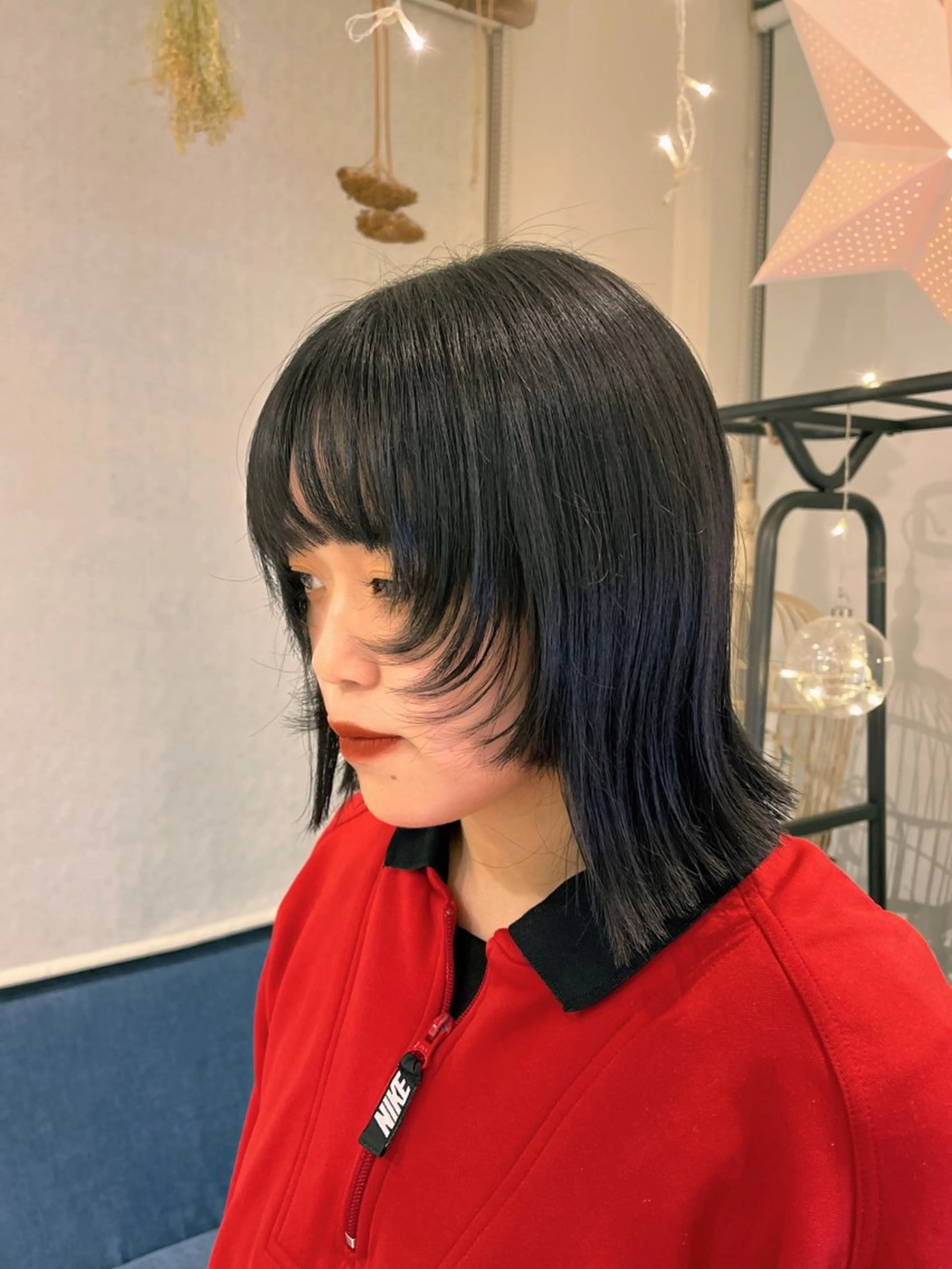 ミディアム 顔まわりレイヤー レイヤーカット レイヤー/暖色/ 髪質改善/永礼芳果のヘアスタイル