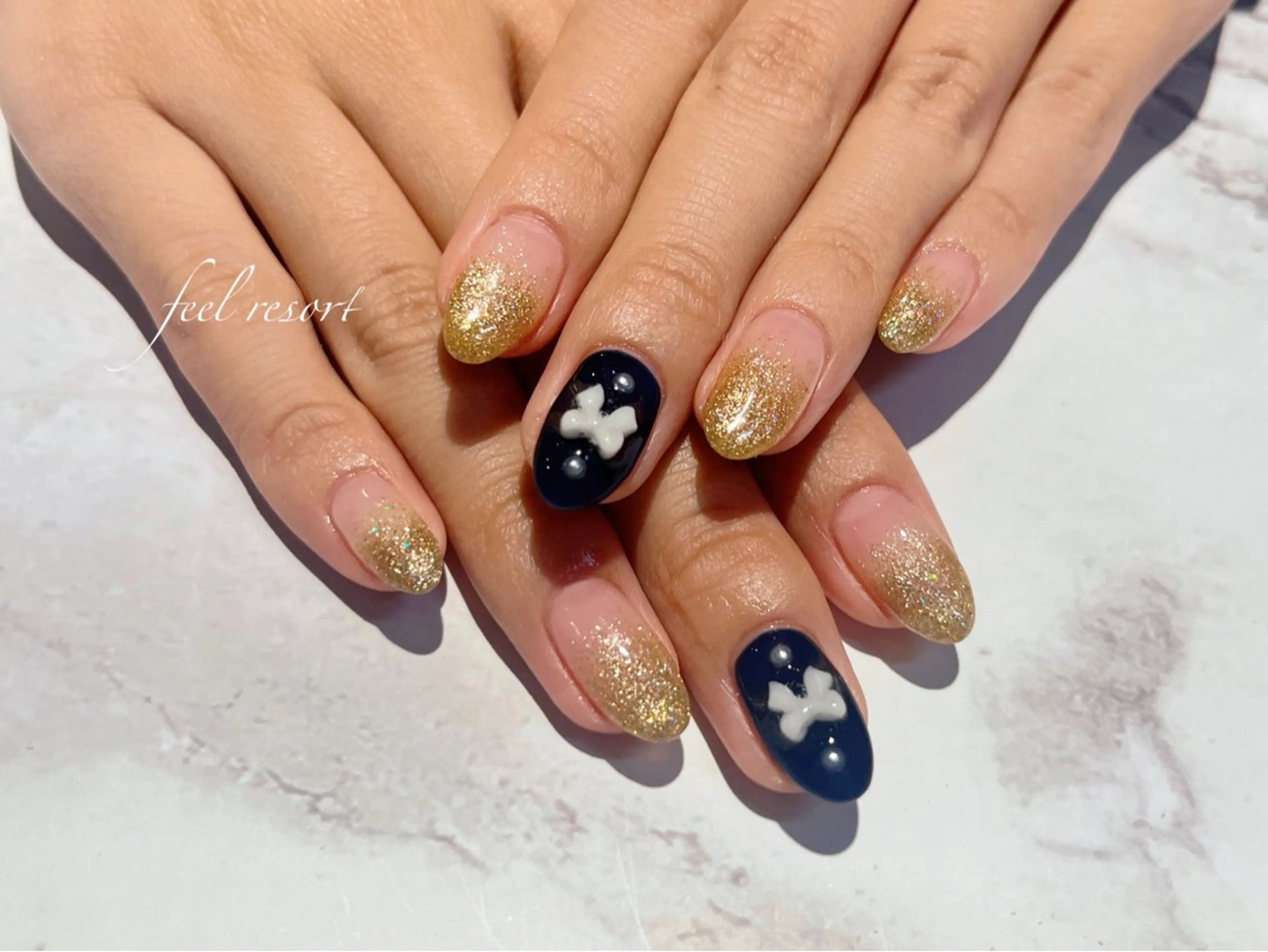 ネイル 長さ出し フットネイル フレンチネイル ジェルネイル ガラスフレンチ Lien（リアン） 銀座駅6分のネイルデザイン