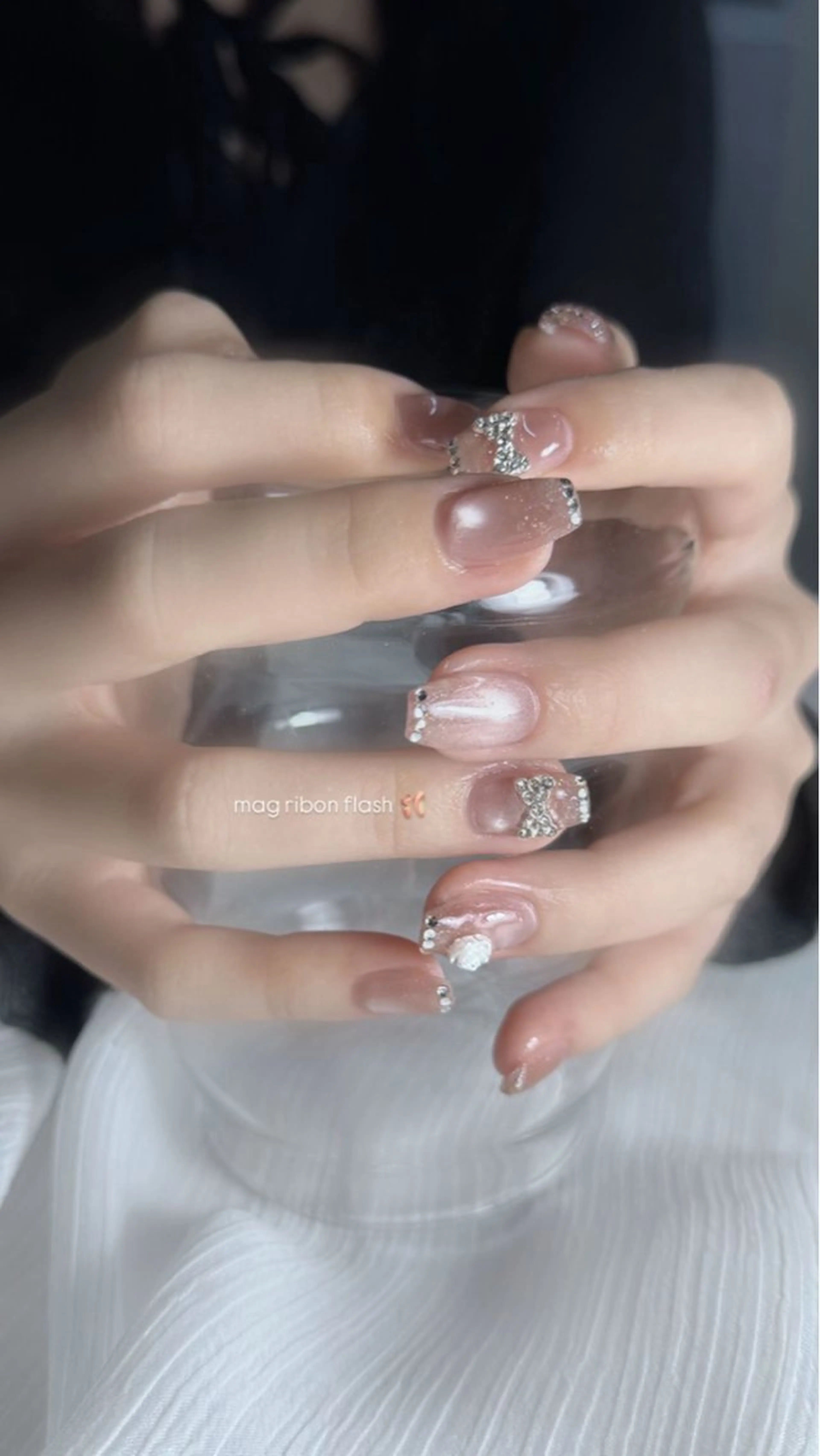 ネイル フレンチネイル 韓国ネイル マグネットネイル メンズネイル ニュアンスネイル ハンドネイル GRANDE大須 Cecil💜のネイルデザイン