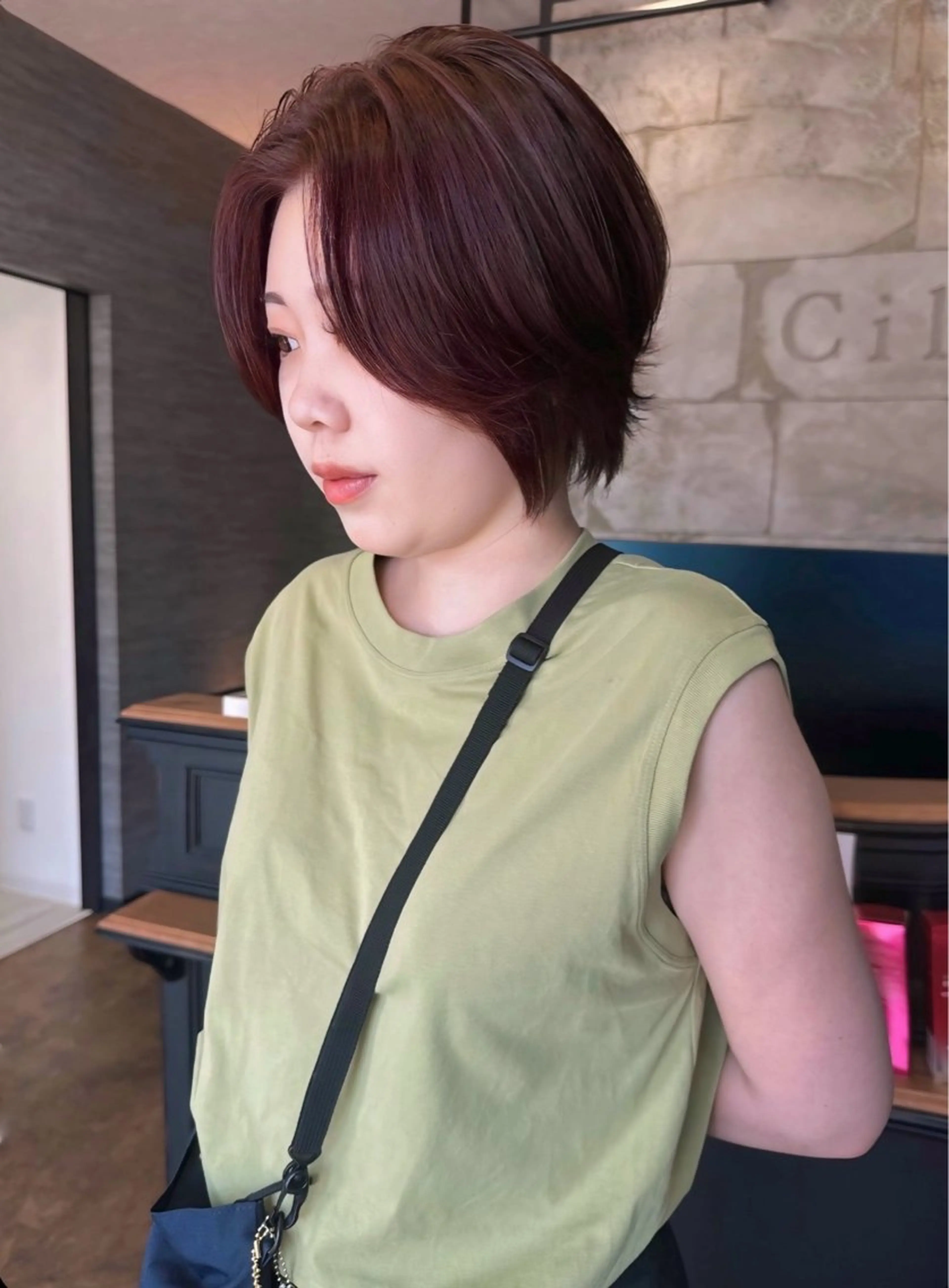 ショート ヘアカラー トリートメント 𝑭𝒖𝒌𝒂🩶 モテ髪×透明感カラーのヘアスタイル