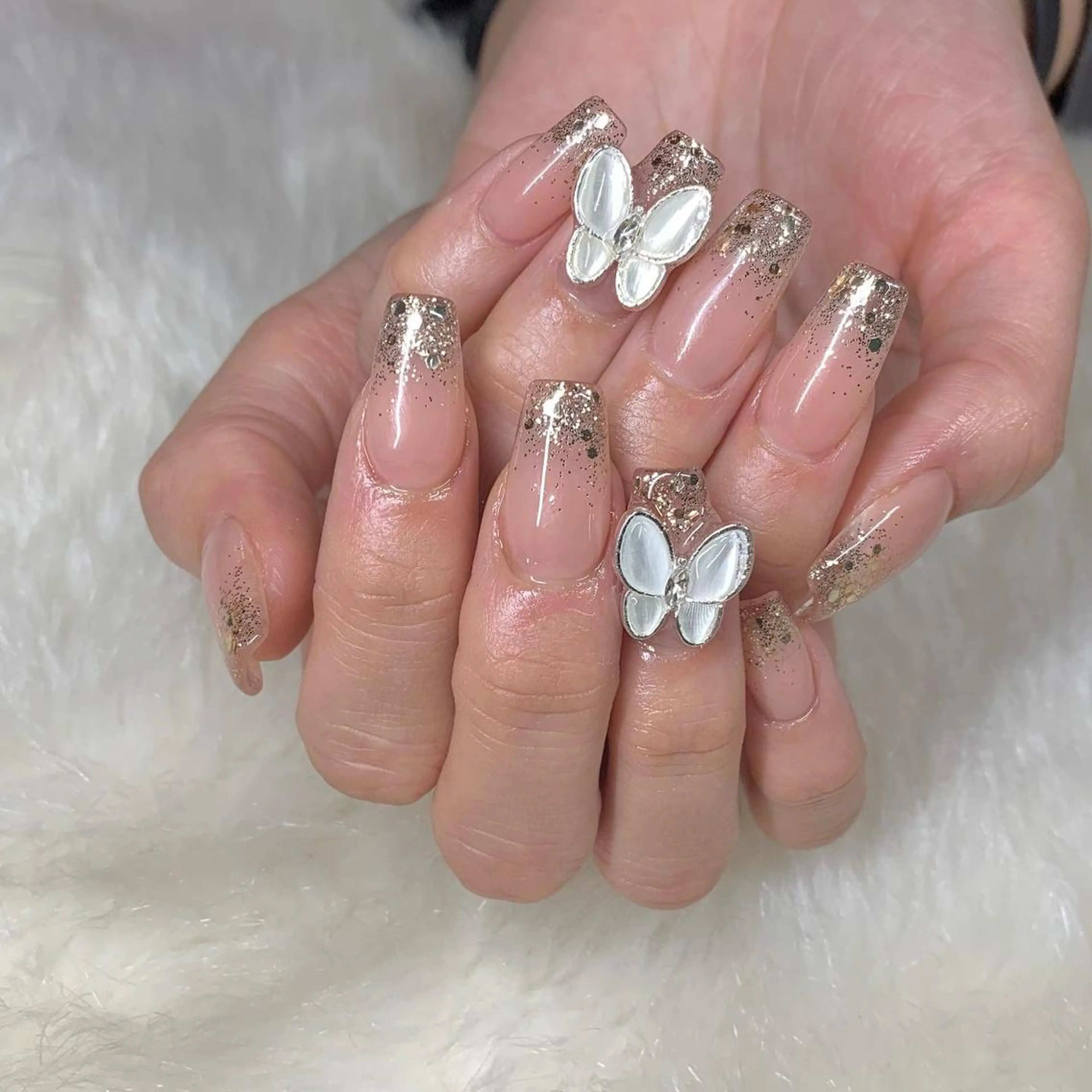 ネイル ゴールド ラメ(グリッター) スカルプネイル Nes.nail所属・🌼Nomura Yuko🌷のネイルデザイン