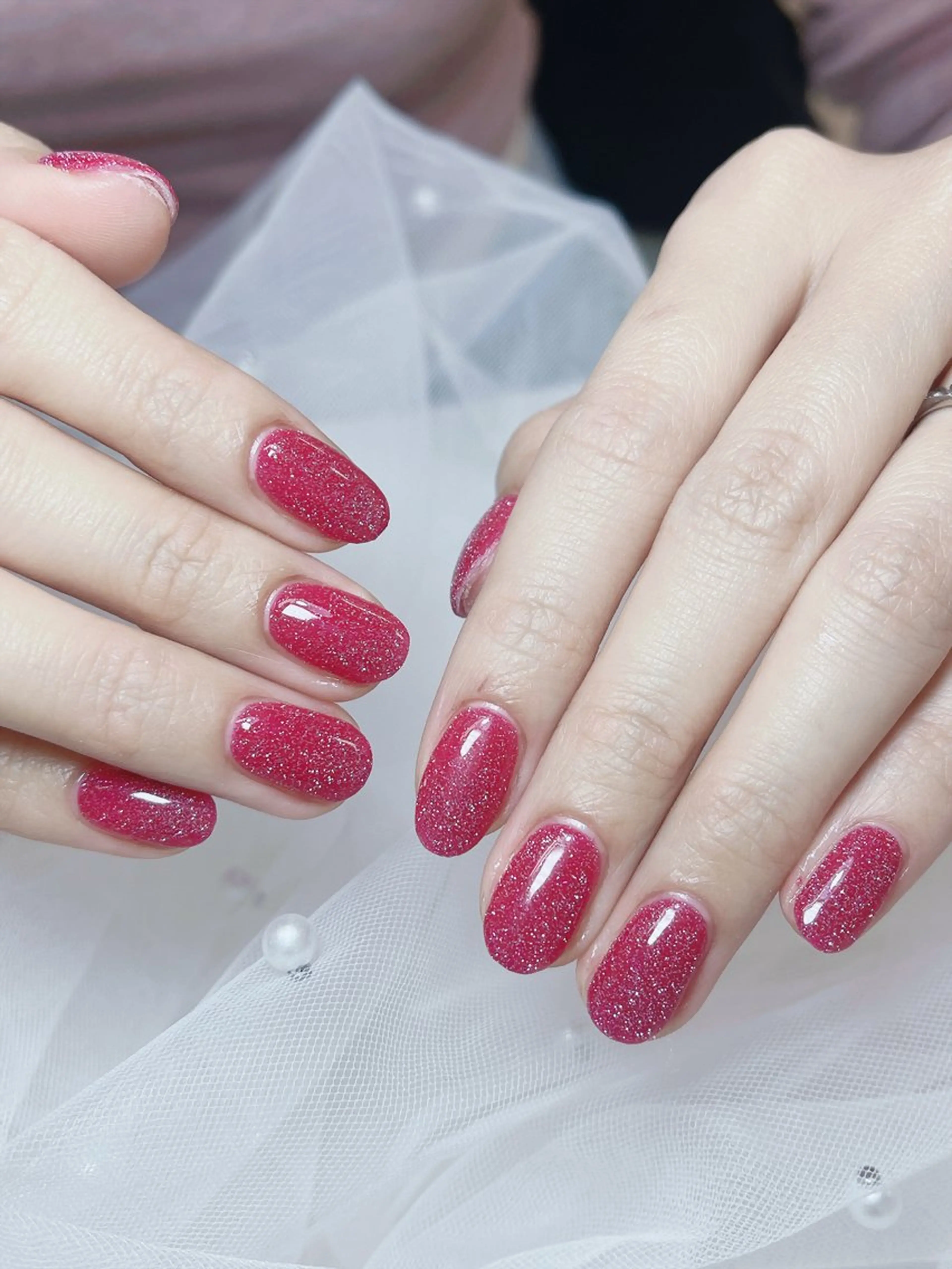 ネイル チークネイル 成人式 フレンチネイル グラデーション 氷ネイル・うるうるネイル ハンドネイル DUO MI所属・DUO   MI nail salonのネイルデザイン