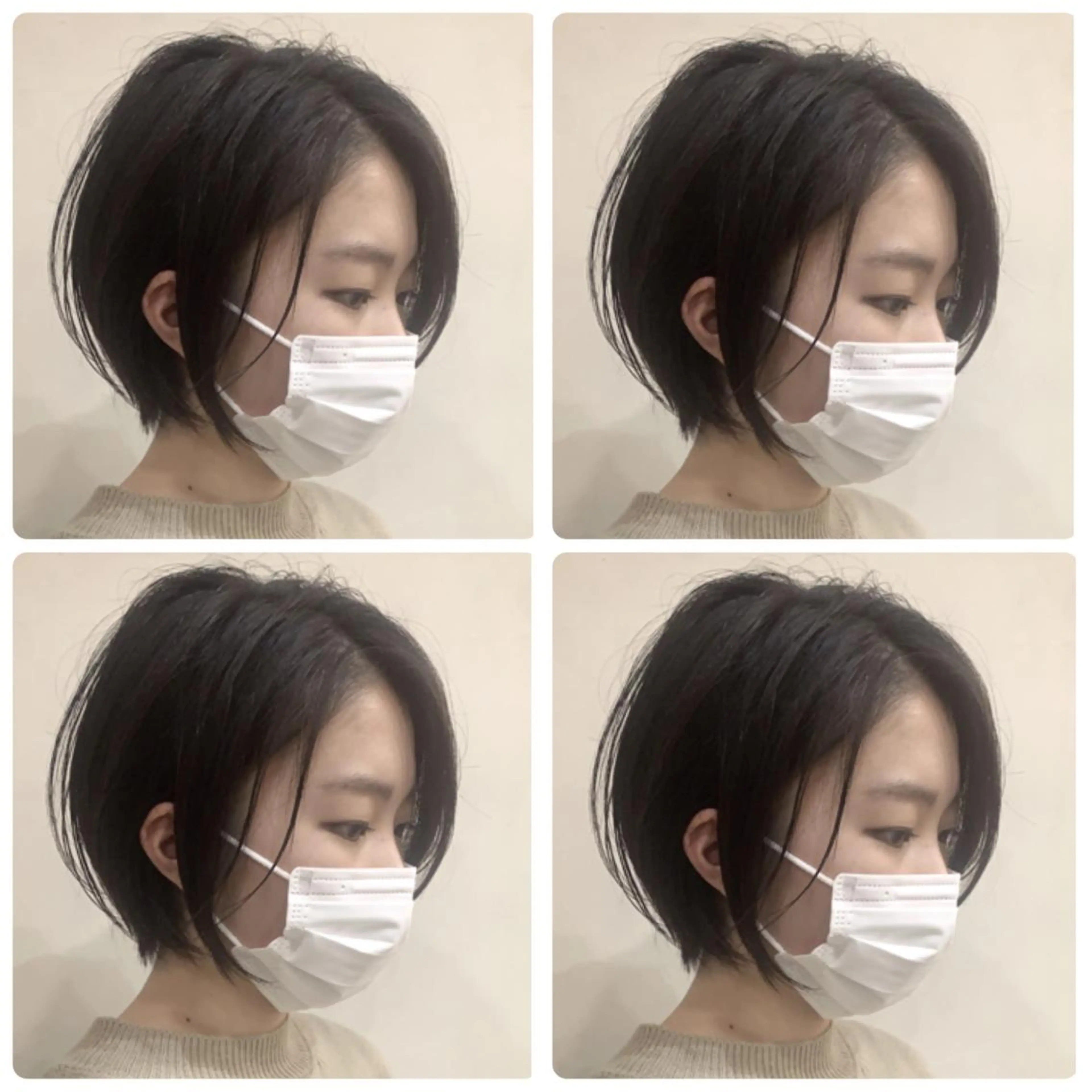 ショート カラー ショートボブ ハンサムショート 丸みショート ハイライトカラー ボブ カット ヘアカラー トリートメント 京都大人女性ショート 徒歩1分/秋山のヘアスタイル