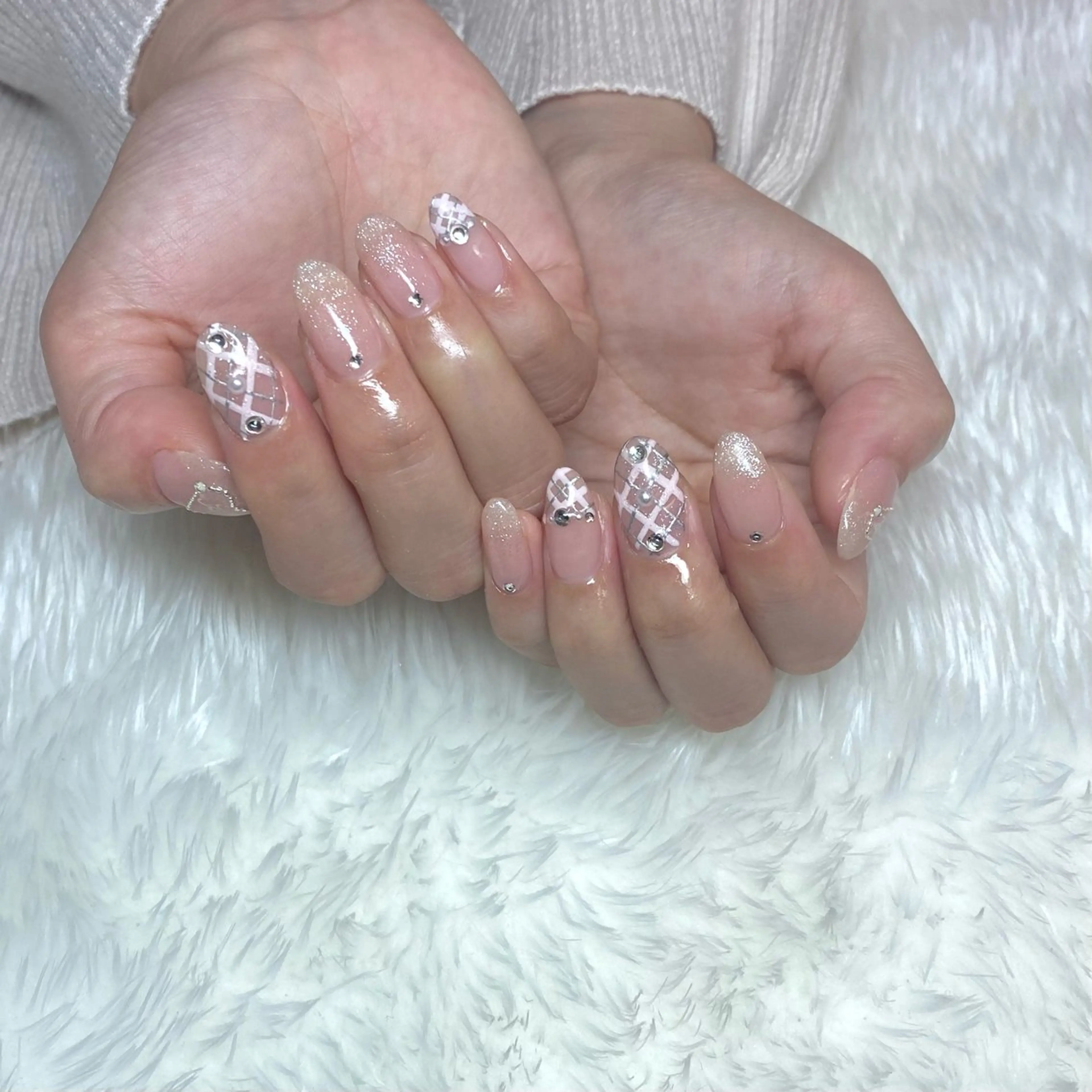 ネイル ジェルネイル キラキラネイル ラメ(グリッター) 持ち込み オフィスネイル Nailsalon Merci所属・Merci momoのネイルデザイン