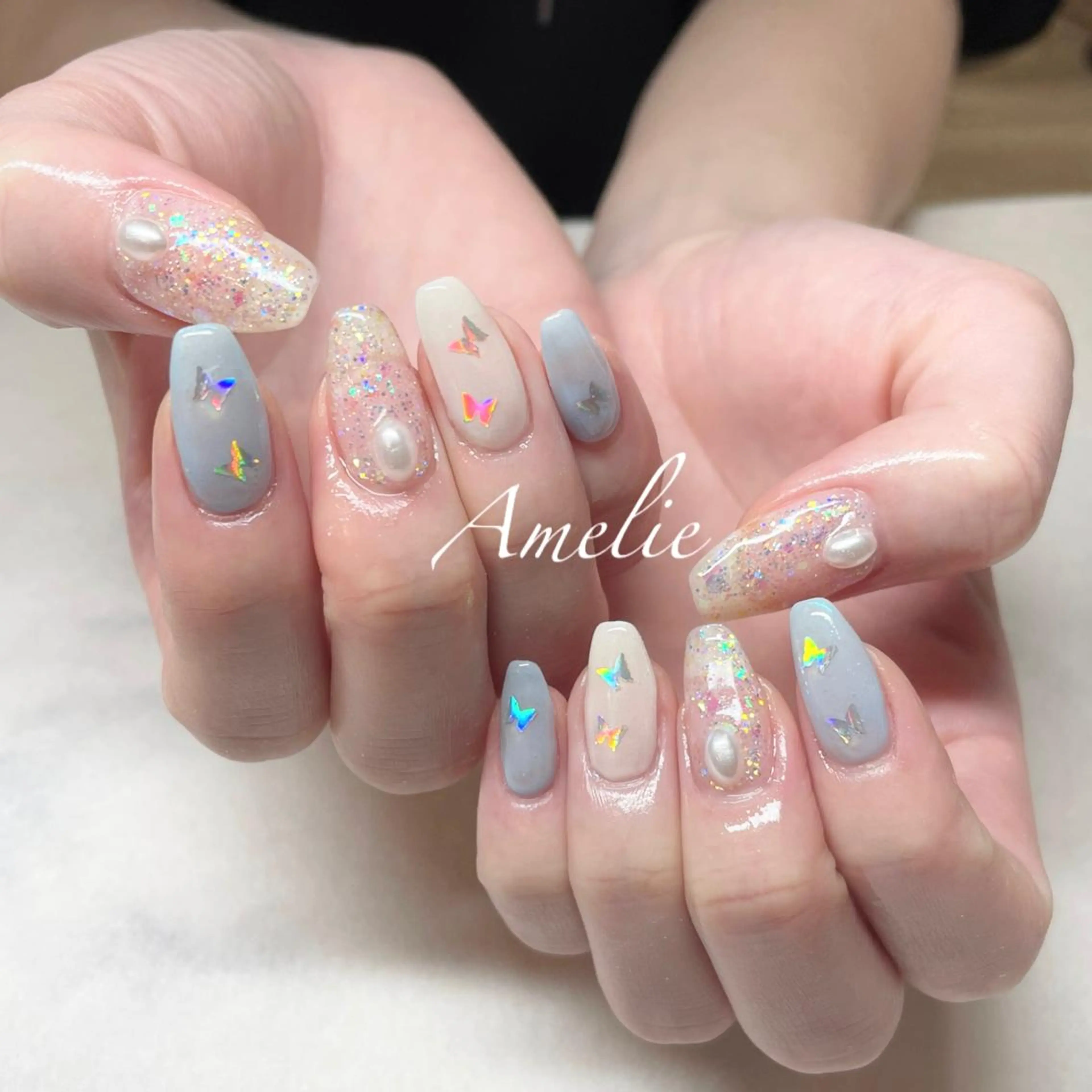 ネイル オーロラネイル ホログラムネイル キラキラネイル 持ち込み yo koのネイルデザイン